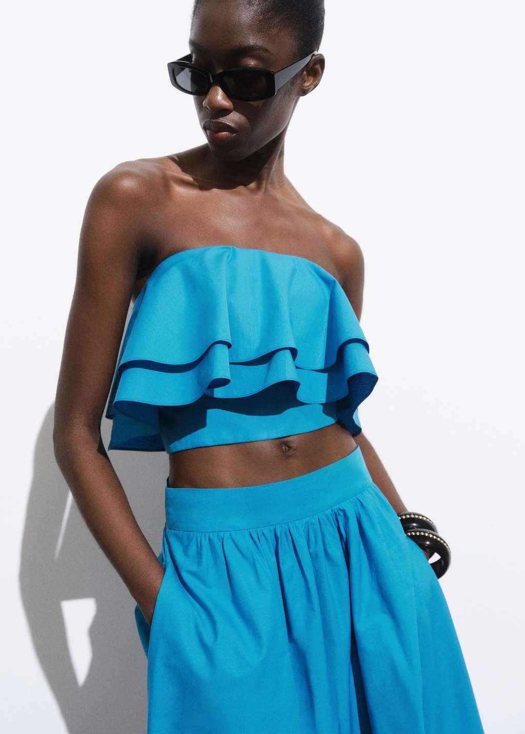 Strapless cotton top