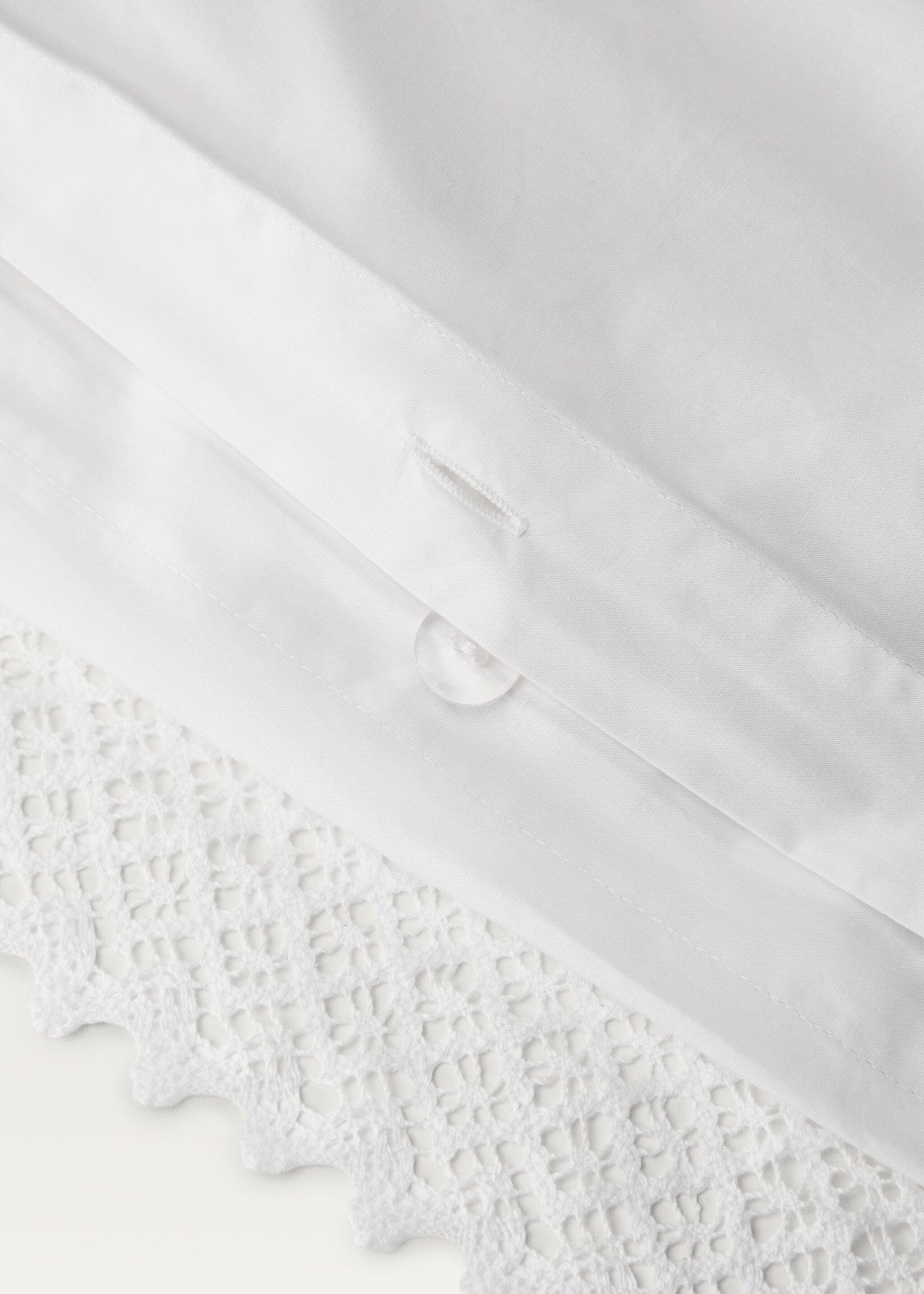 Funda nórdica detalle puntilla cama 180/200 cm - Detalle del artículo 2, Blanco. Ref: 17031278-00.