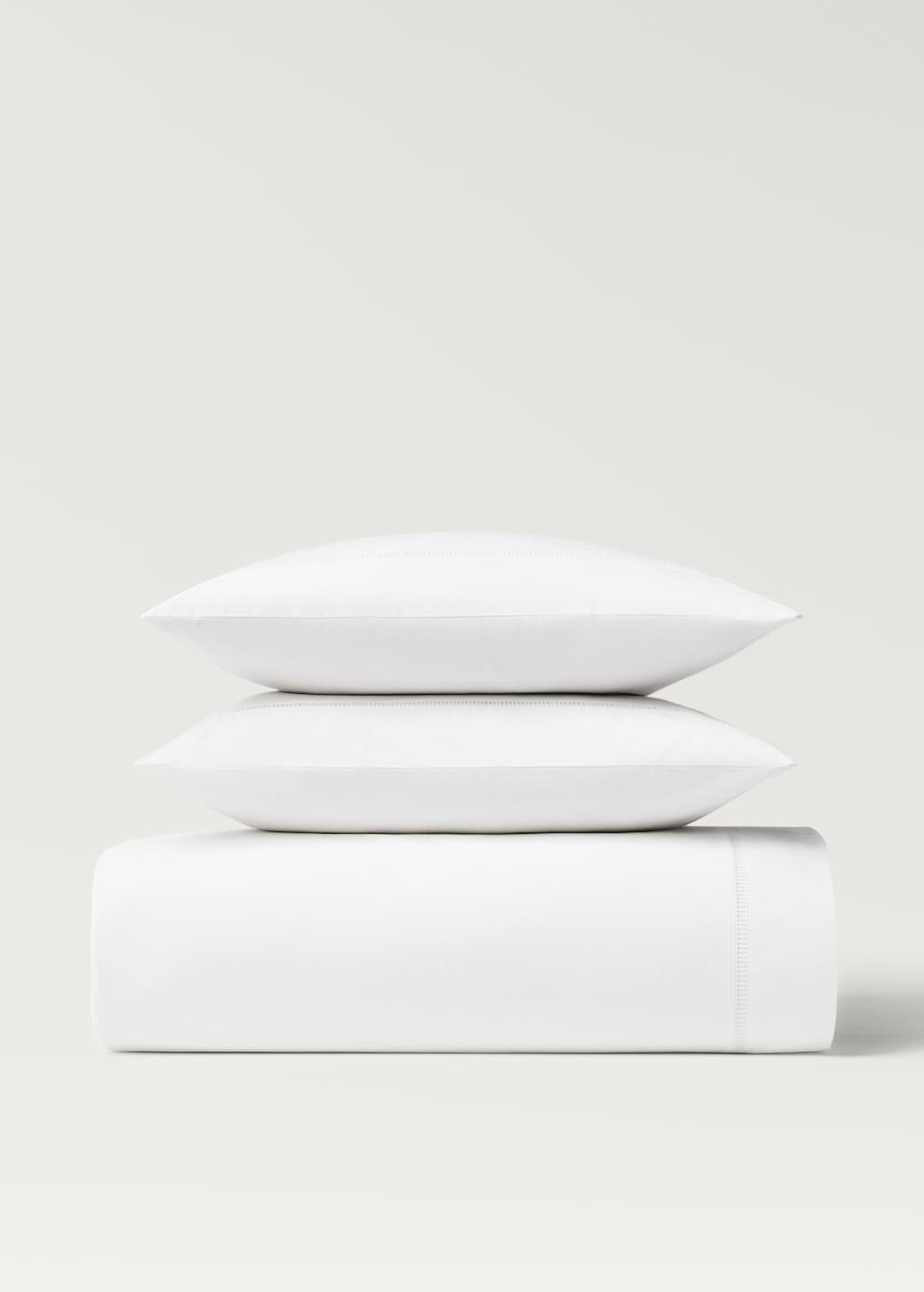 Cotton percale duvet cover with hemstitch for 90 cm bed