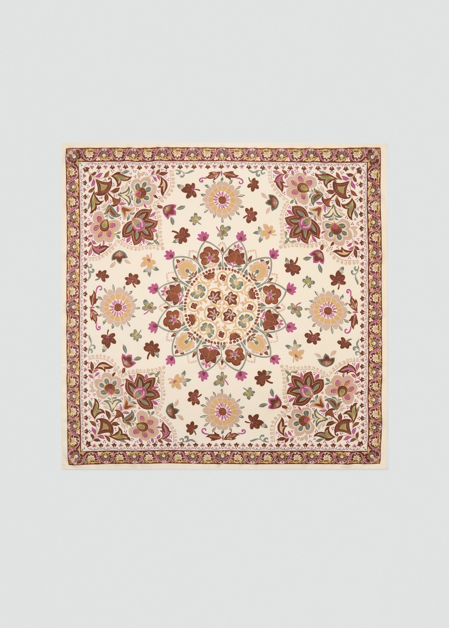 Satiniertes Halstuch mit Blumenprint - Artikel ohne Model