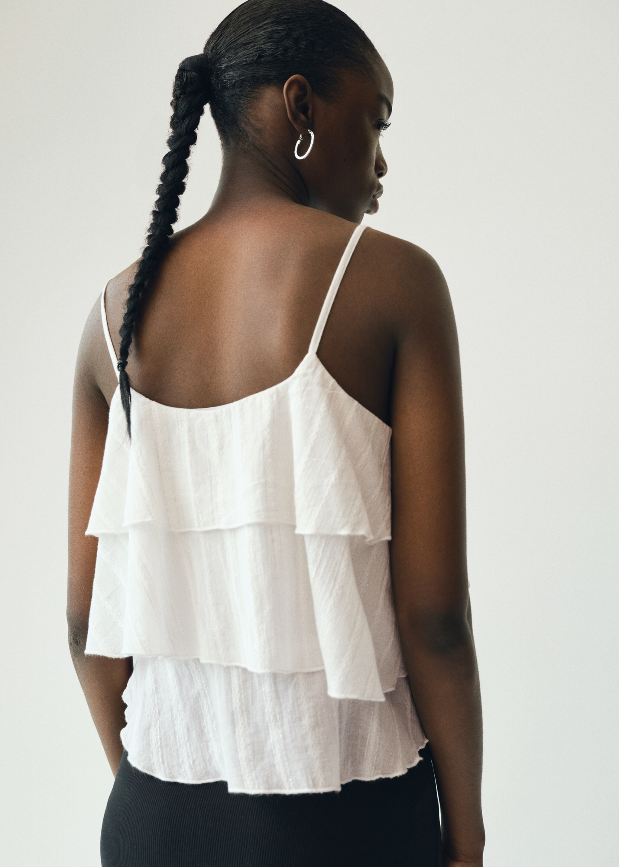Lurex ruffled top - Reverse of the article