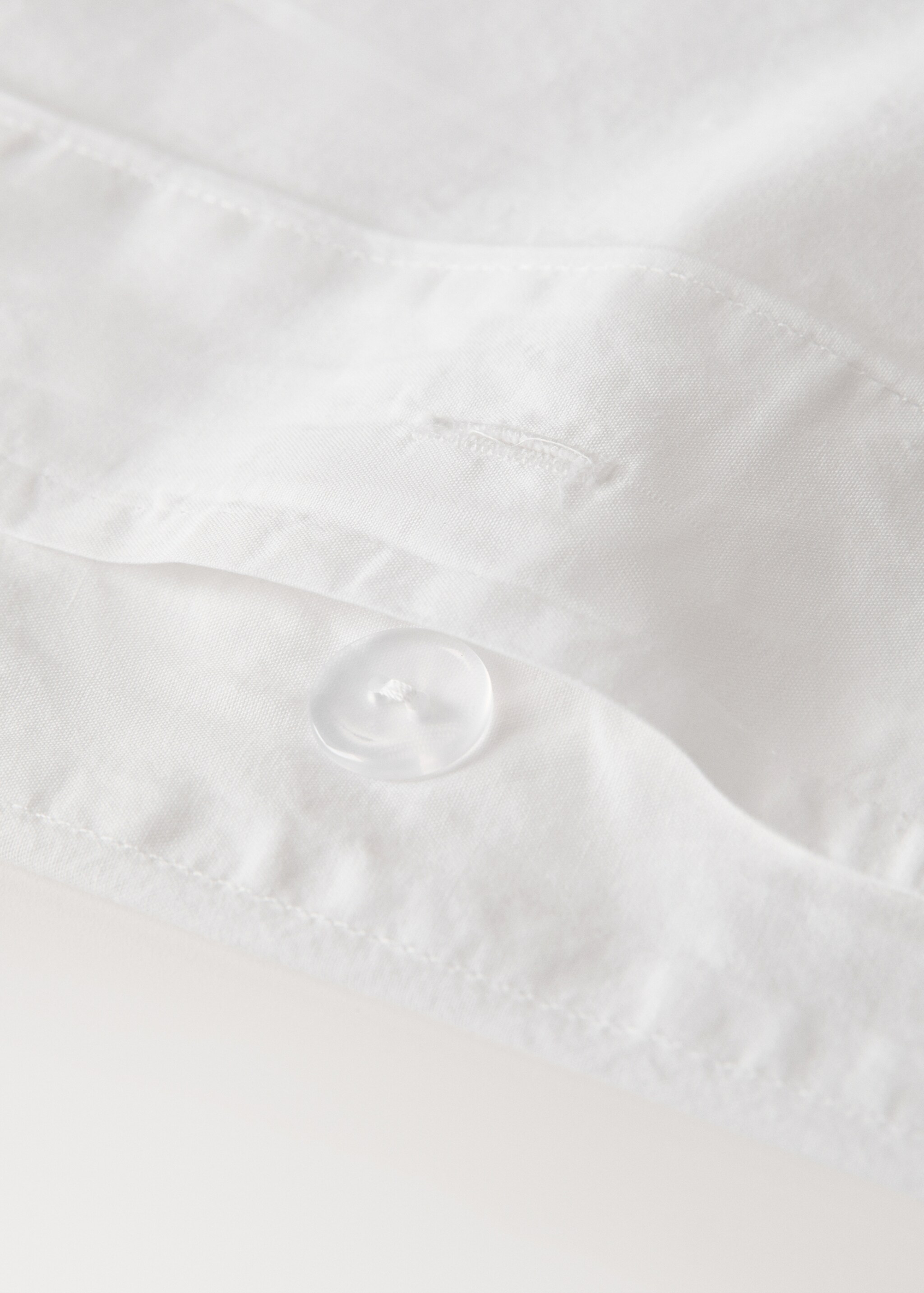 Washed percale cotton duvet cover with zigzag stitching for 90 cm bed - Details of the article 1, Off White. Ref: 17031525-00.