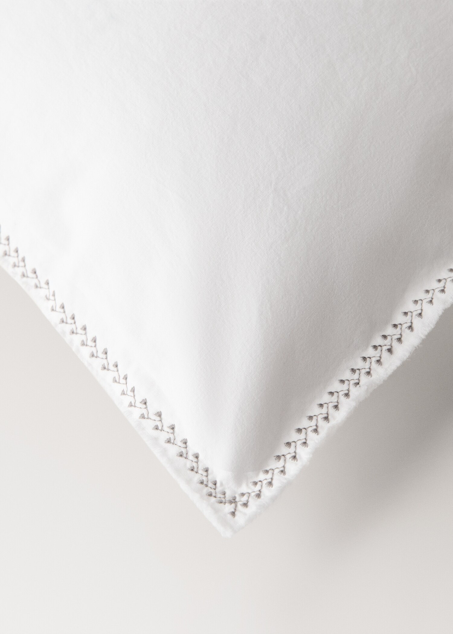 Washed cotton percale duvet cover with zigzag stitching King bed - Λεπτομέρεια του προϊόντος 3