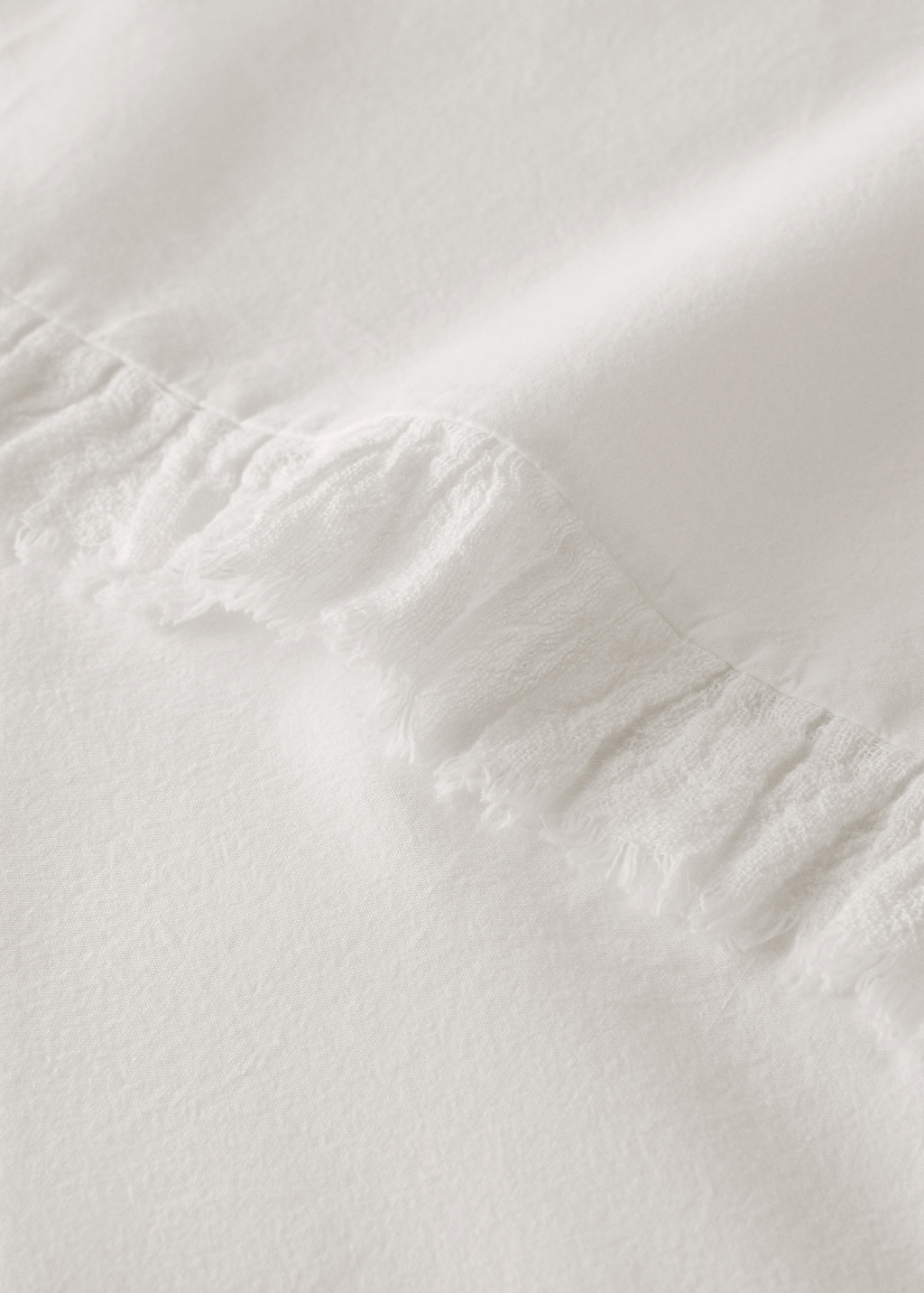 Percale cotton flat sheet with gauze ruffle for / cm bed