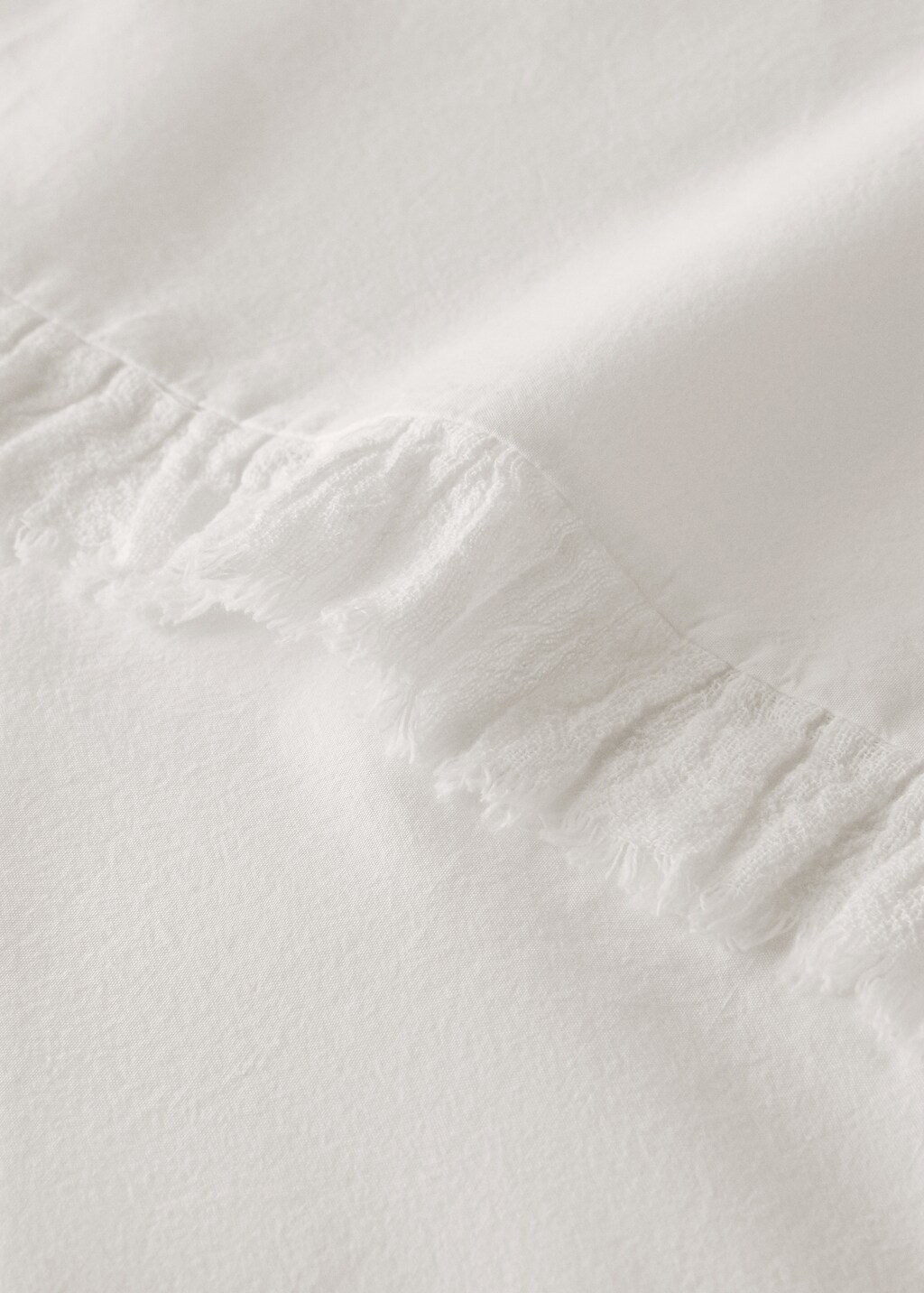 Percale cotton flat sheet with gauze ruffle for / cm bed