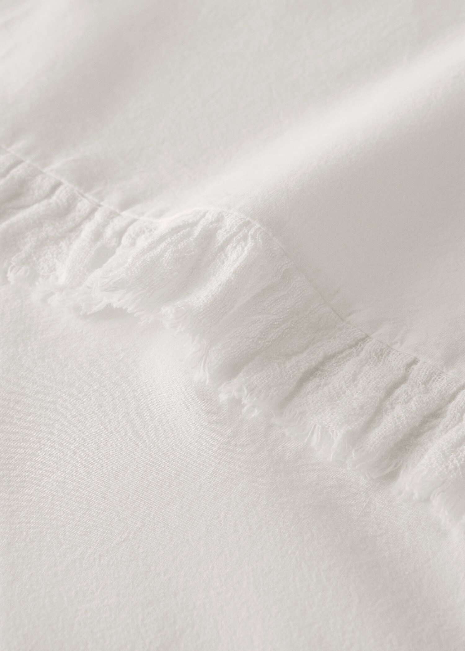 Cotton percale top sheet with gauze frill bed 150 cm - Details of the article 1