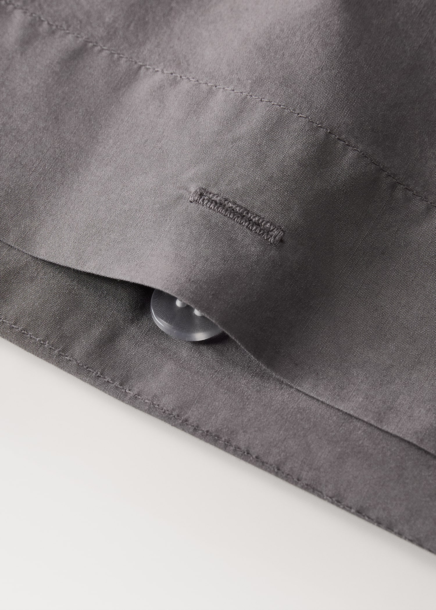 Housse de couette popeline de coton double surpiqûre lit 90 cm - Détail de l'article 1