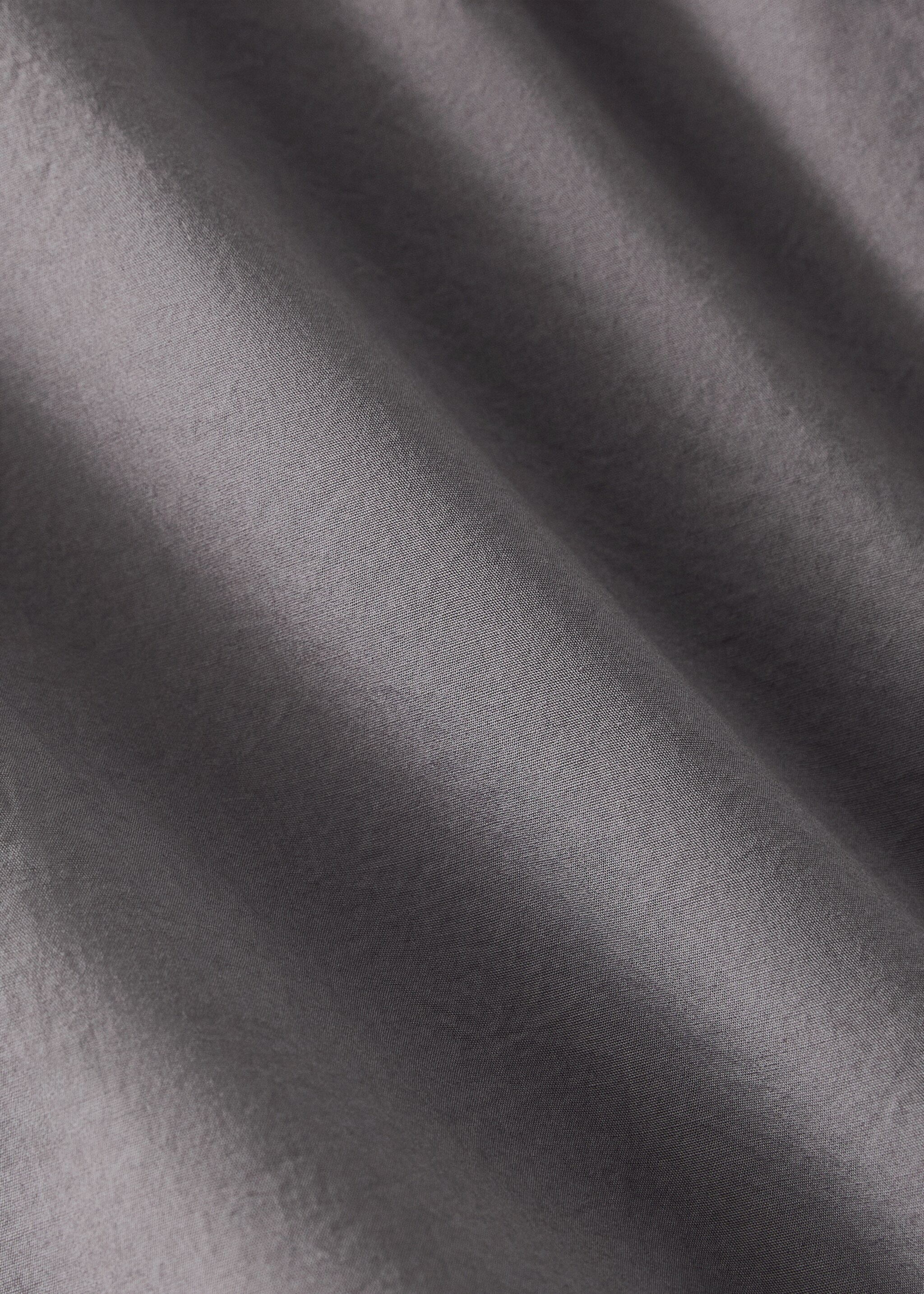 Cotton poplin double-stitched top sheet for 150/160 cm bed - Details of the article 3, Grey. Ref: 17031535-00.