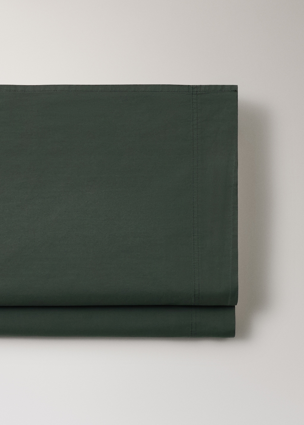 Poplin cotton double-stitched top sheet for 180/200 cm bed