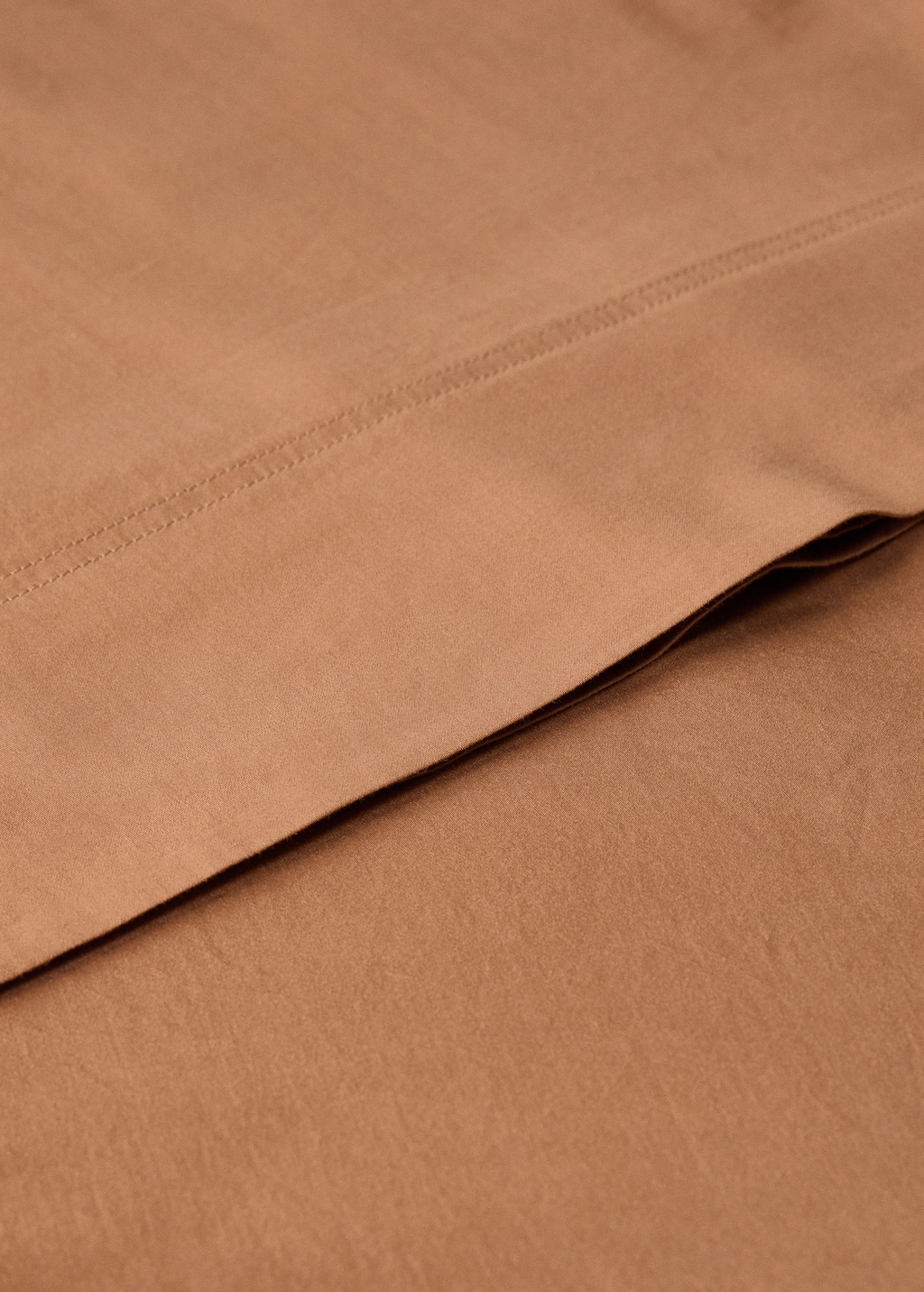 Washed cotton satin double-stitched top sheet for / cm bed