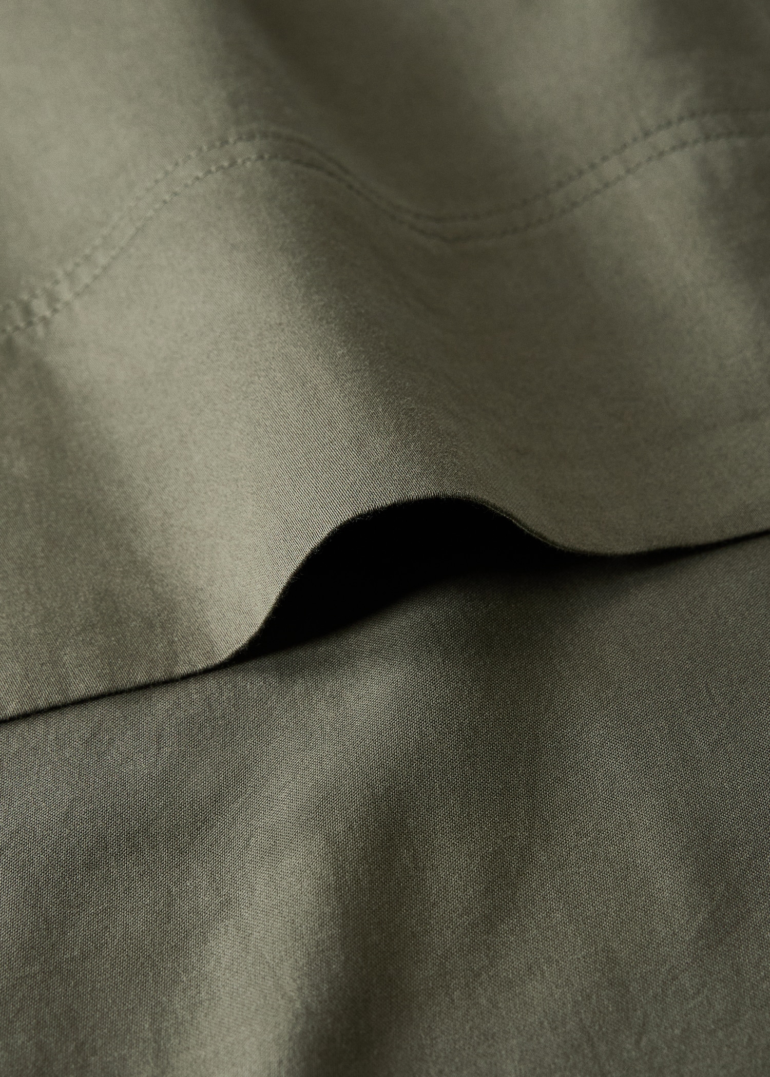 Washed cotton satin double-stitched top sheet for 150/160 cm bed - Details of the article 1