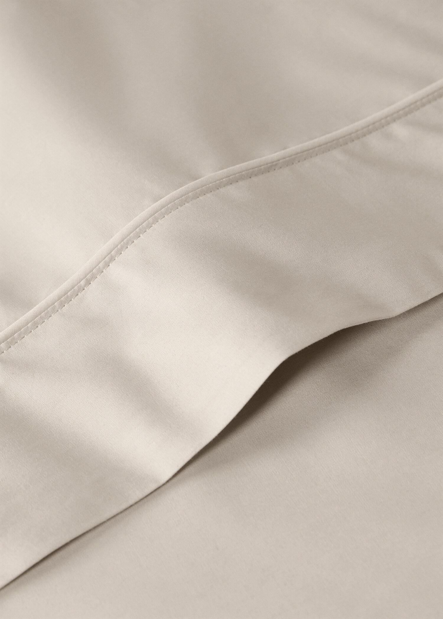 Sábana encimera algodón percal 500 hilos detalle vivo redondeado cama 150/160 cm - Detalle del artículo 1