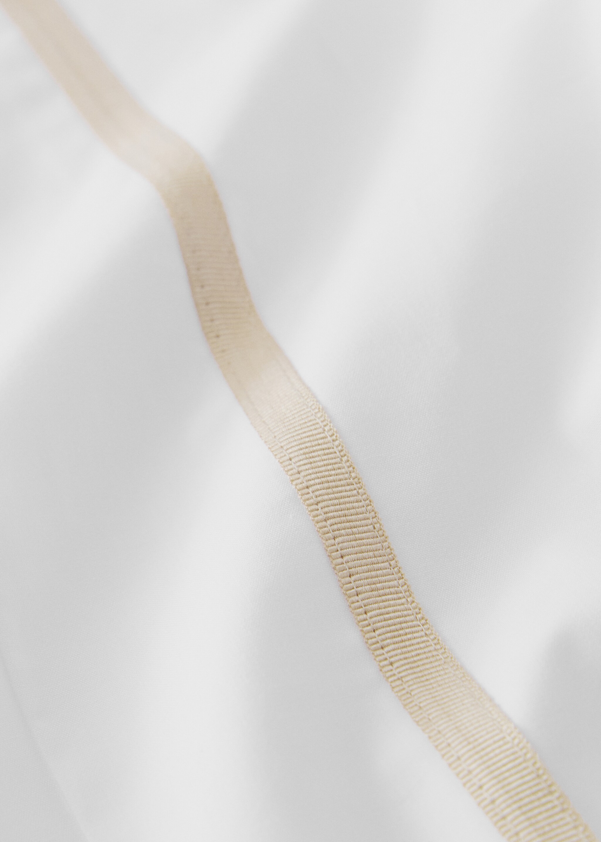200-thread count percale cotton top sheet for 90 cm bed - Details of the article 3, Beige. Ref: 17031549-00.