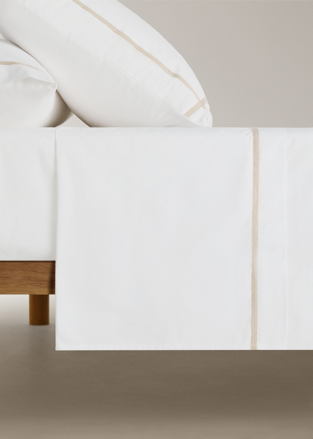 200-thread count percale cotton top sheet for 150/160 cm bed