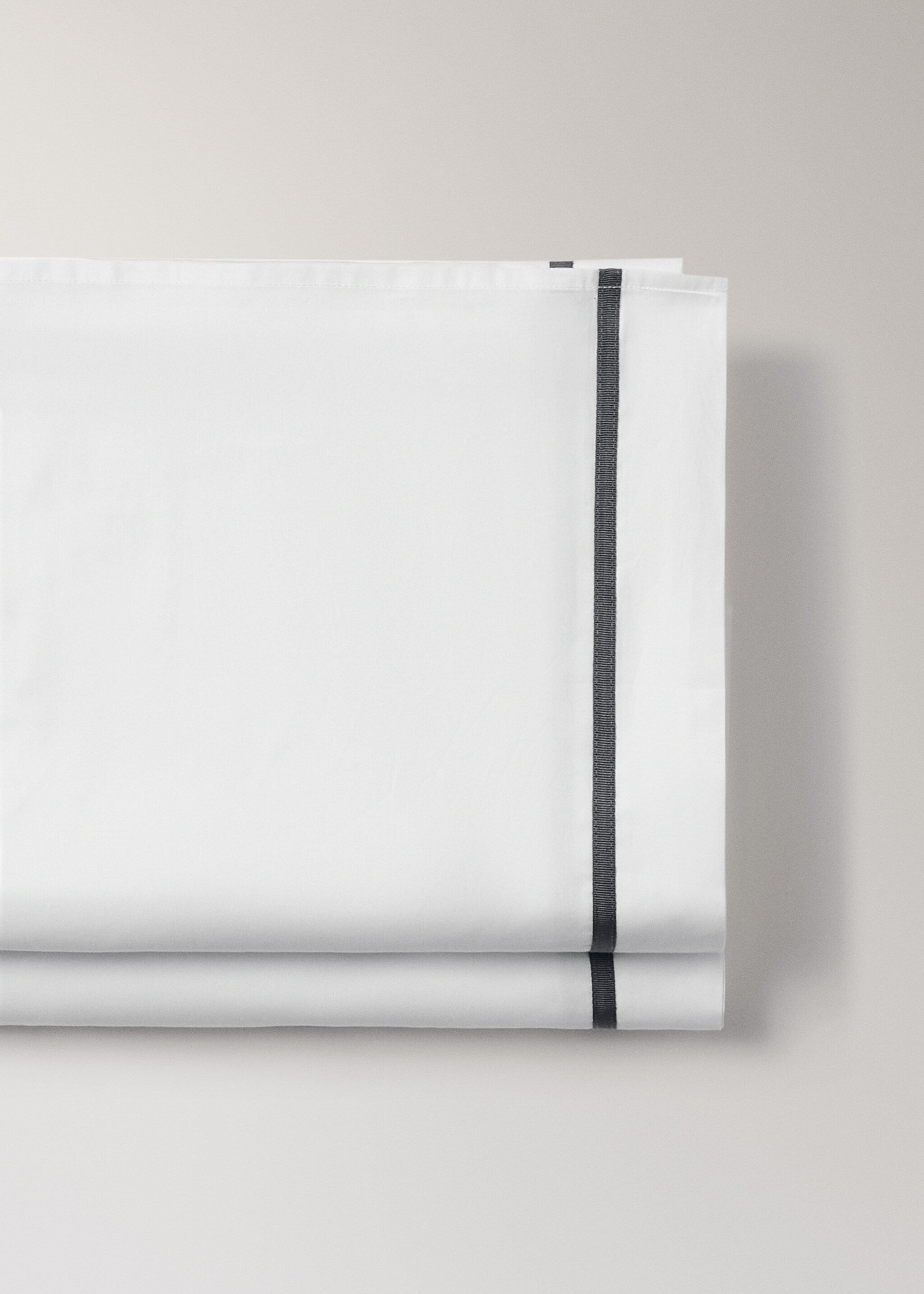 Sábana encimera algodón percal 200 hilos  cama 150/160 cm - Detalle del artículo 2, Gris. Ref: 17031551-00.