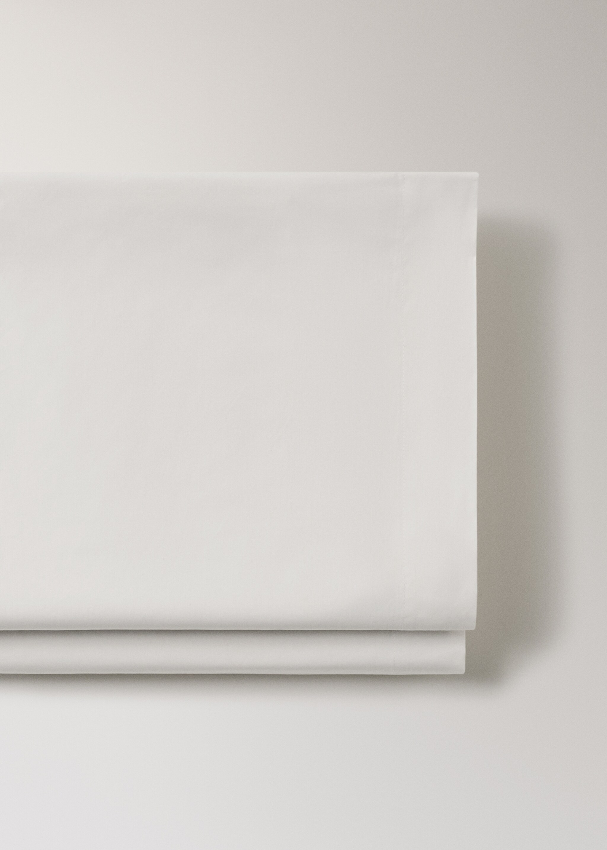 Percale cotton flat sheet King bed - Details of the article 2, Ecru. Ref: 17031555-00.