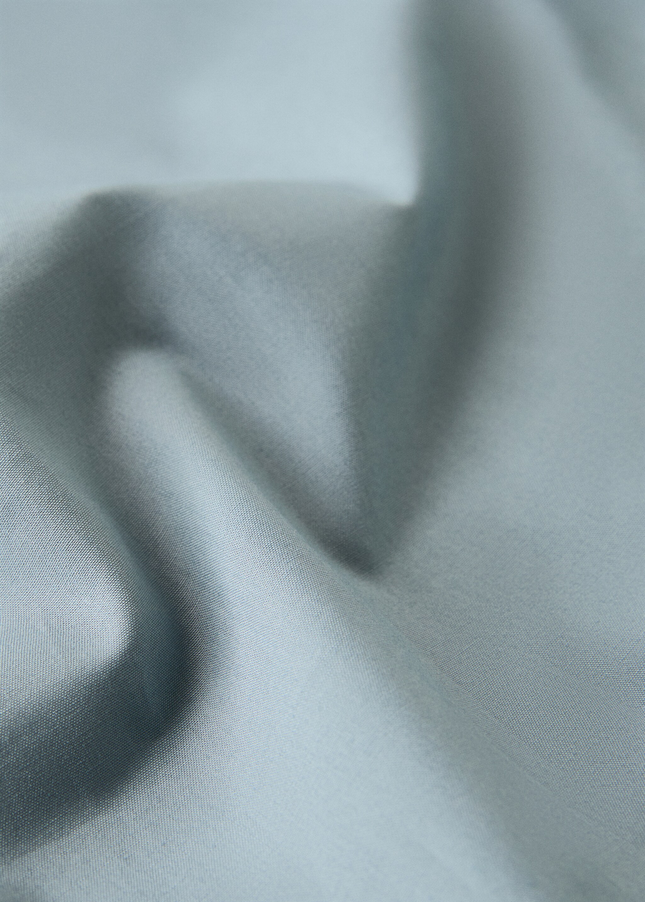 Percale cotton flat sheet King bed - Details of the article 3, Blue. Ref: 17031555-00.