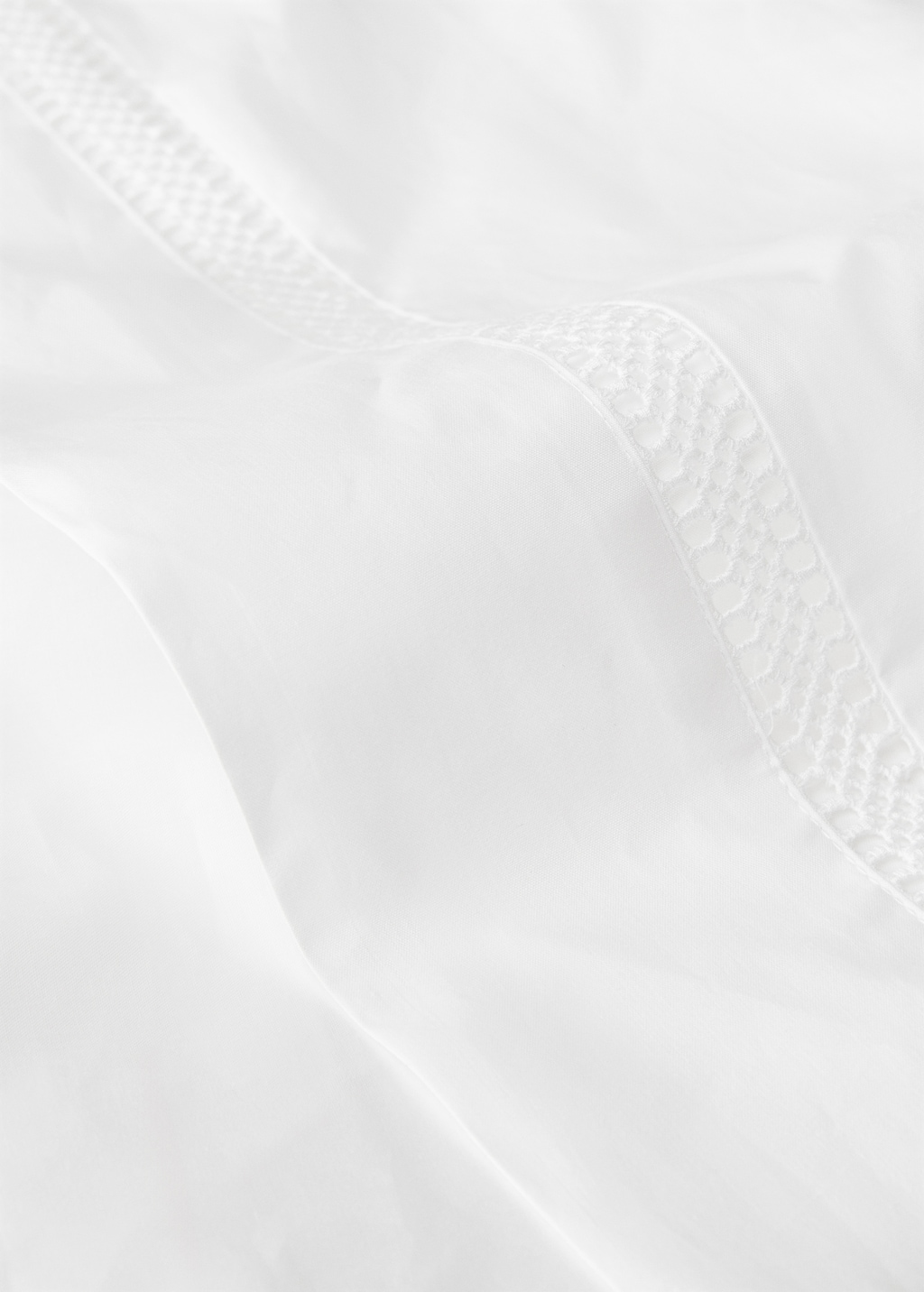 Cotton percale top sheet with inserts for 90 cm bed