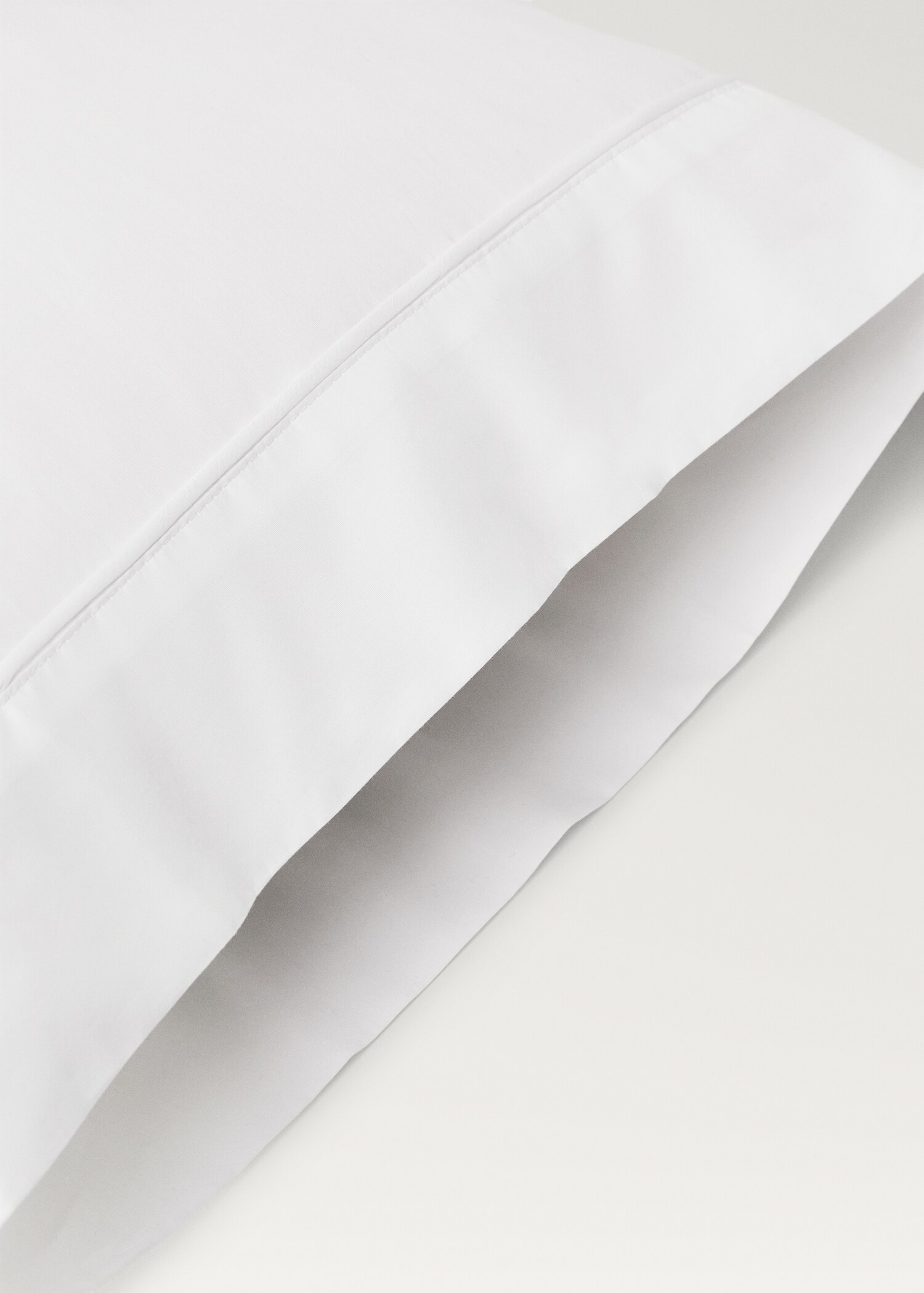 Funda almohada algodón percal 500 hilos detalle vivo redondeado 45x110 cm - Detalle del artículo 2