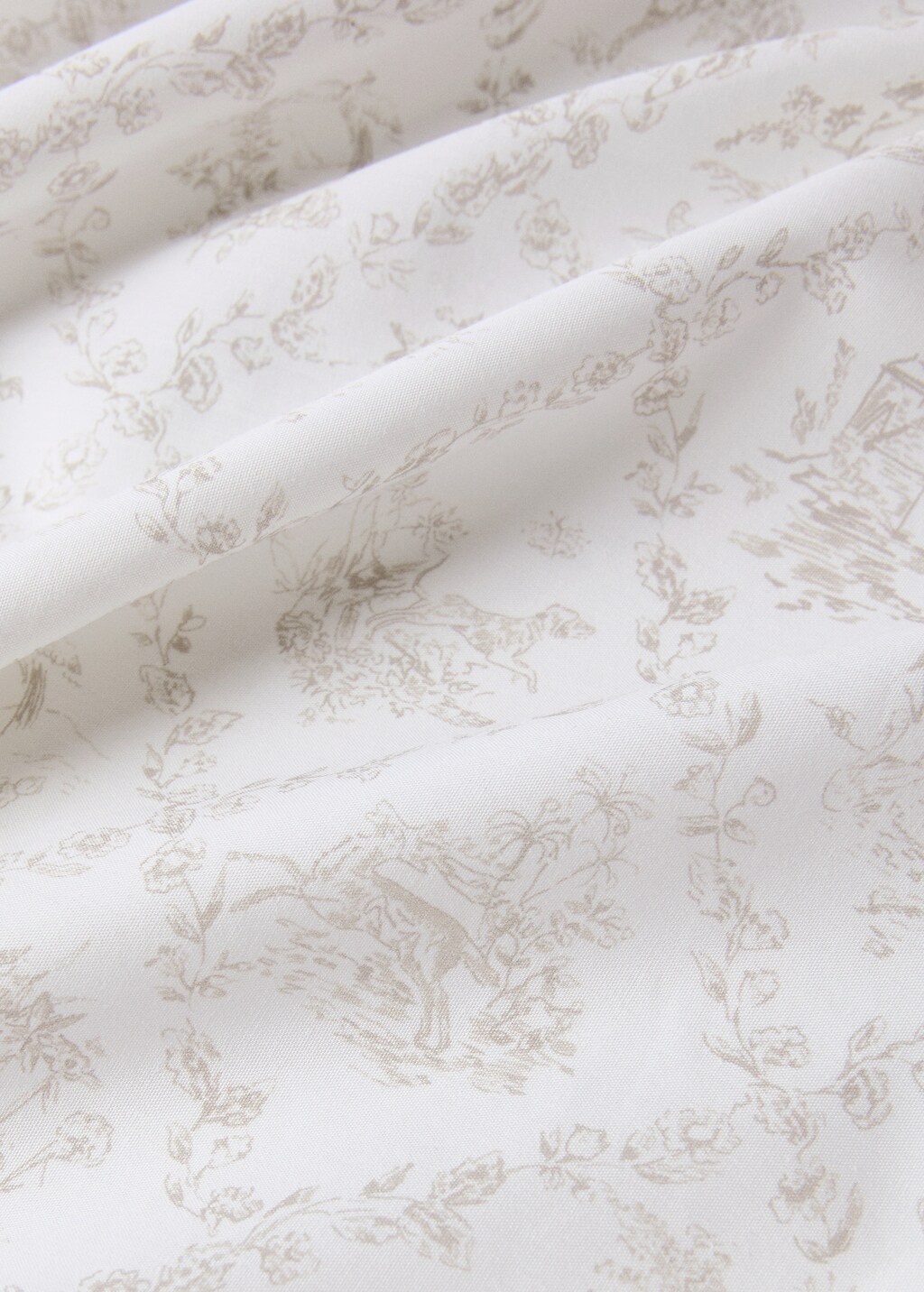 Toile de Jouy percale cotton children's fitted sheet for 90 cm bed
