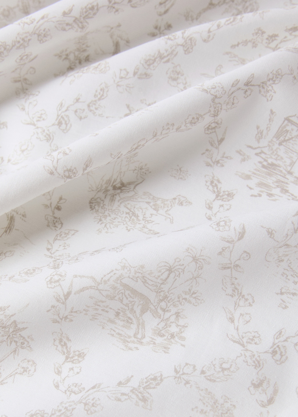 Toile de Jouy percale cotton children's fitted sheet for 90 cm bed