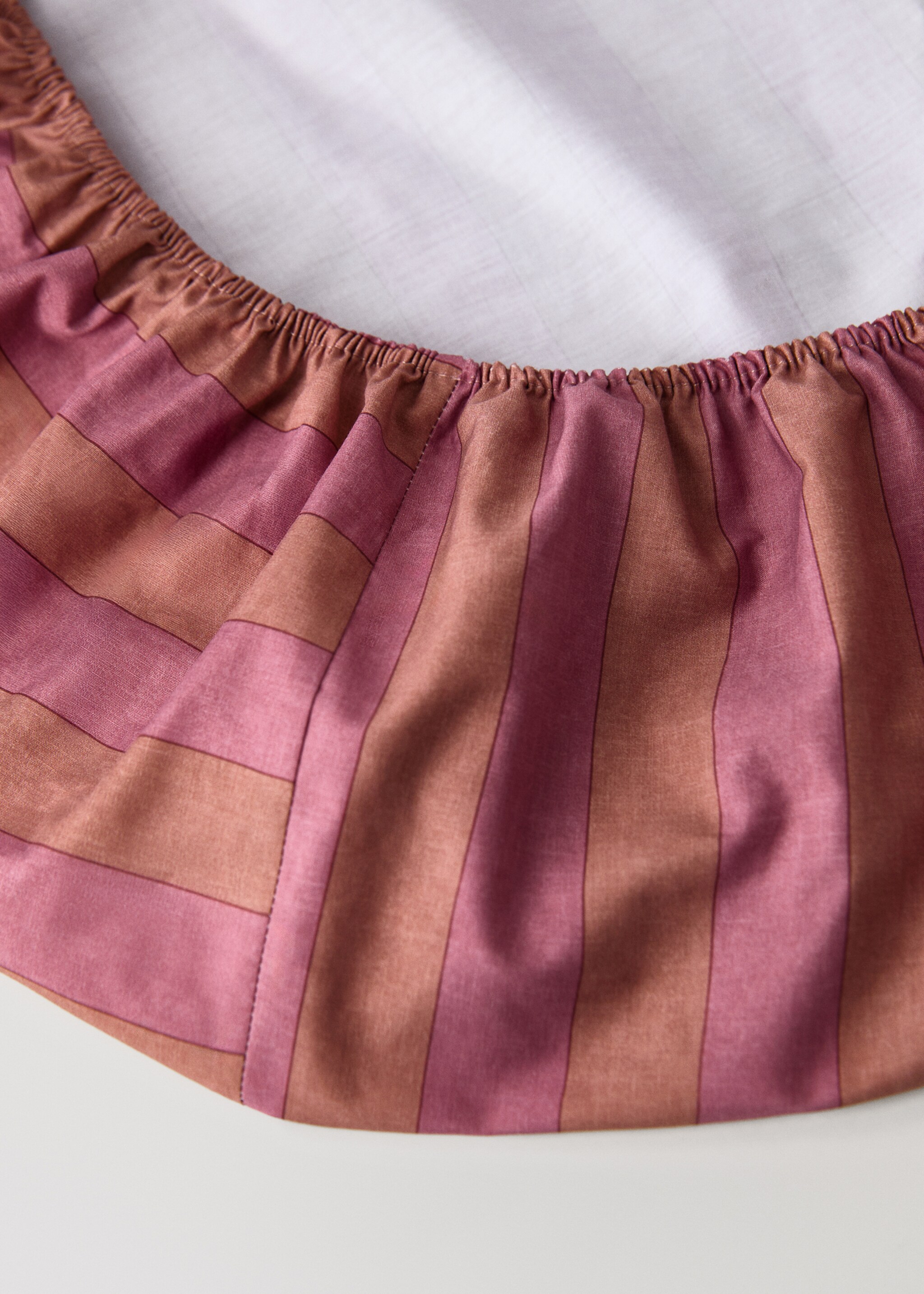 Kodad striped children fitted sheet single bed - Details of the article 1, Pink. Ref: 17031568-00.