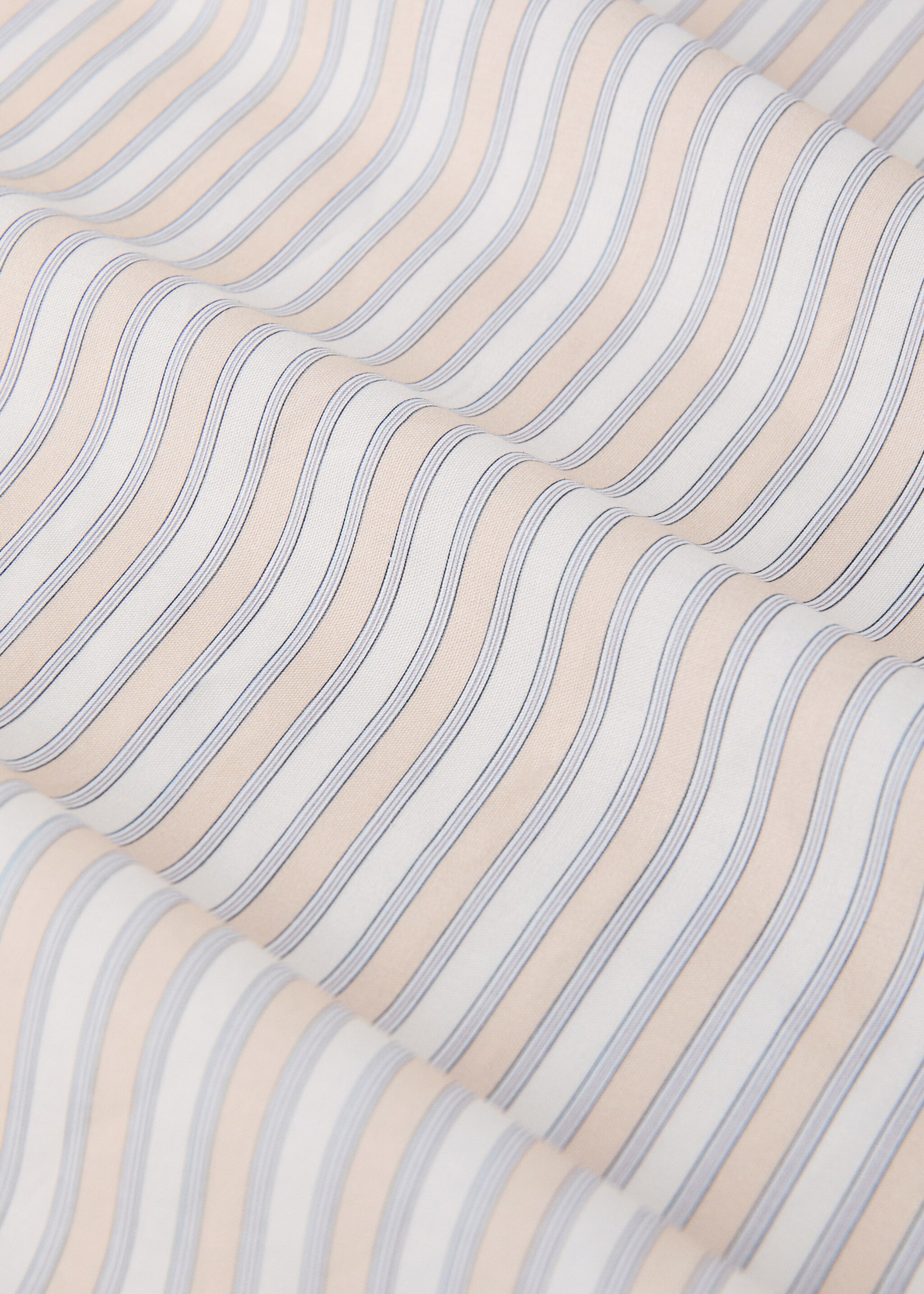 Children's fitted sheet in cotton percale with a fine striped pattern, bed size 135/140 cm - Details of the article 2, Vanilla. Ref: 17031570-00.