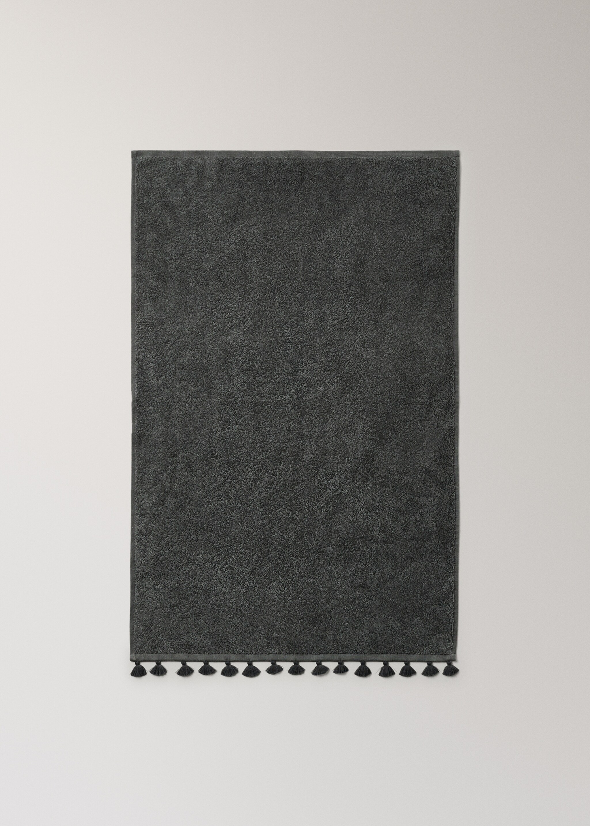 Washbasin towel with pom-pom - Details of the article 4, Green. Ref: 17031571-00.