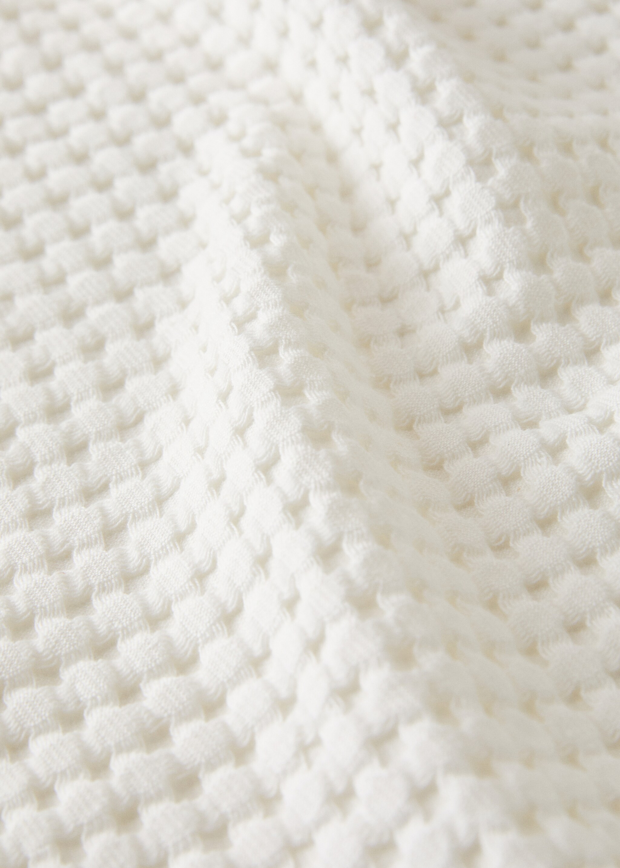 Drap de bain en coton gaufré - Détail de l'article 2, Blanc cassé. Ref: 17031587-00.