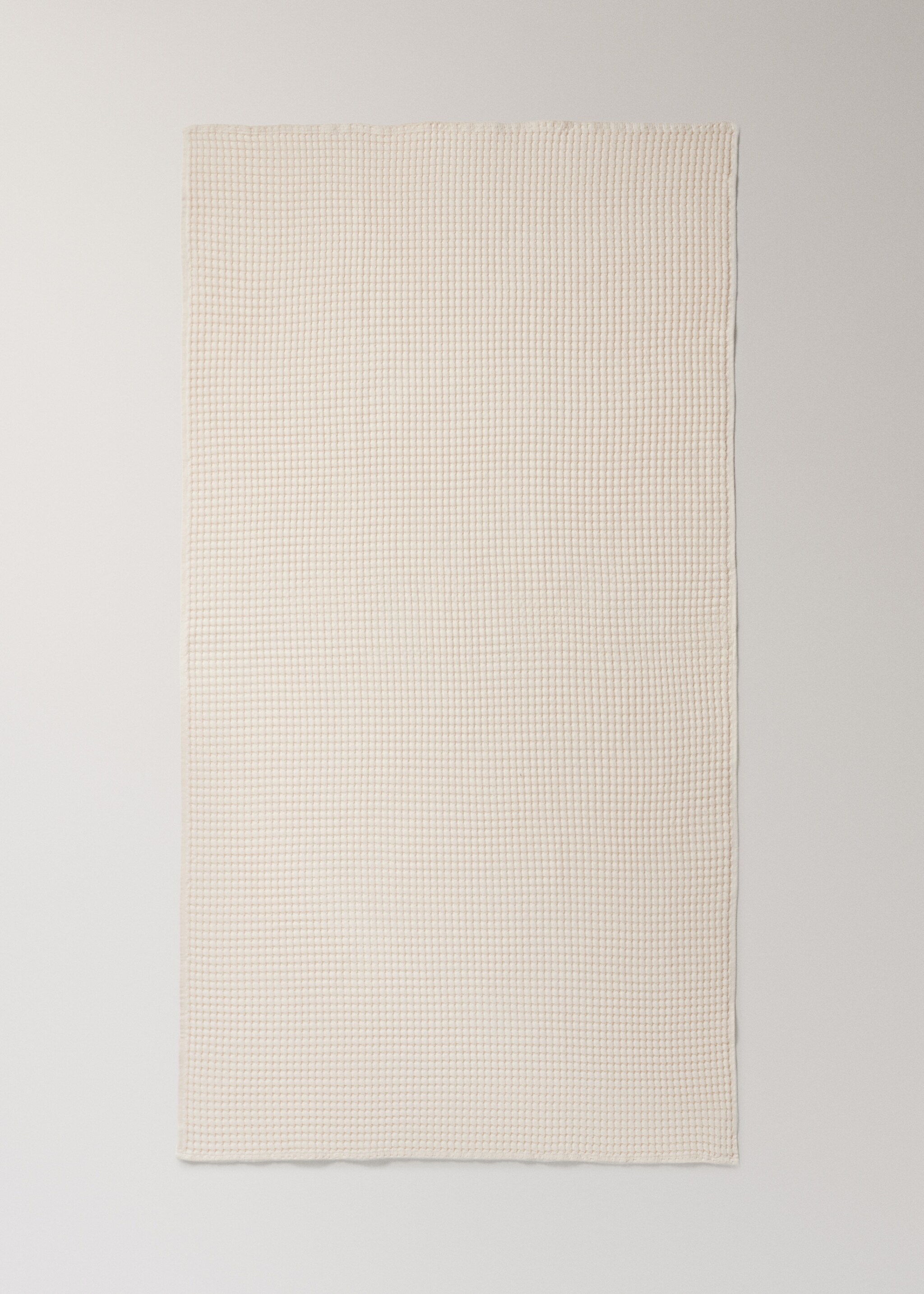 Cotton waffle bath towel - Details of the article 3, Vanilla. Ref: 17031587-00.