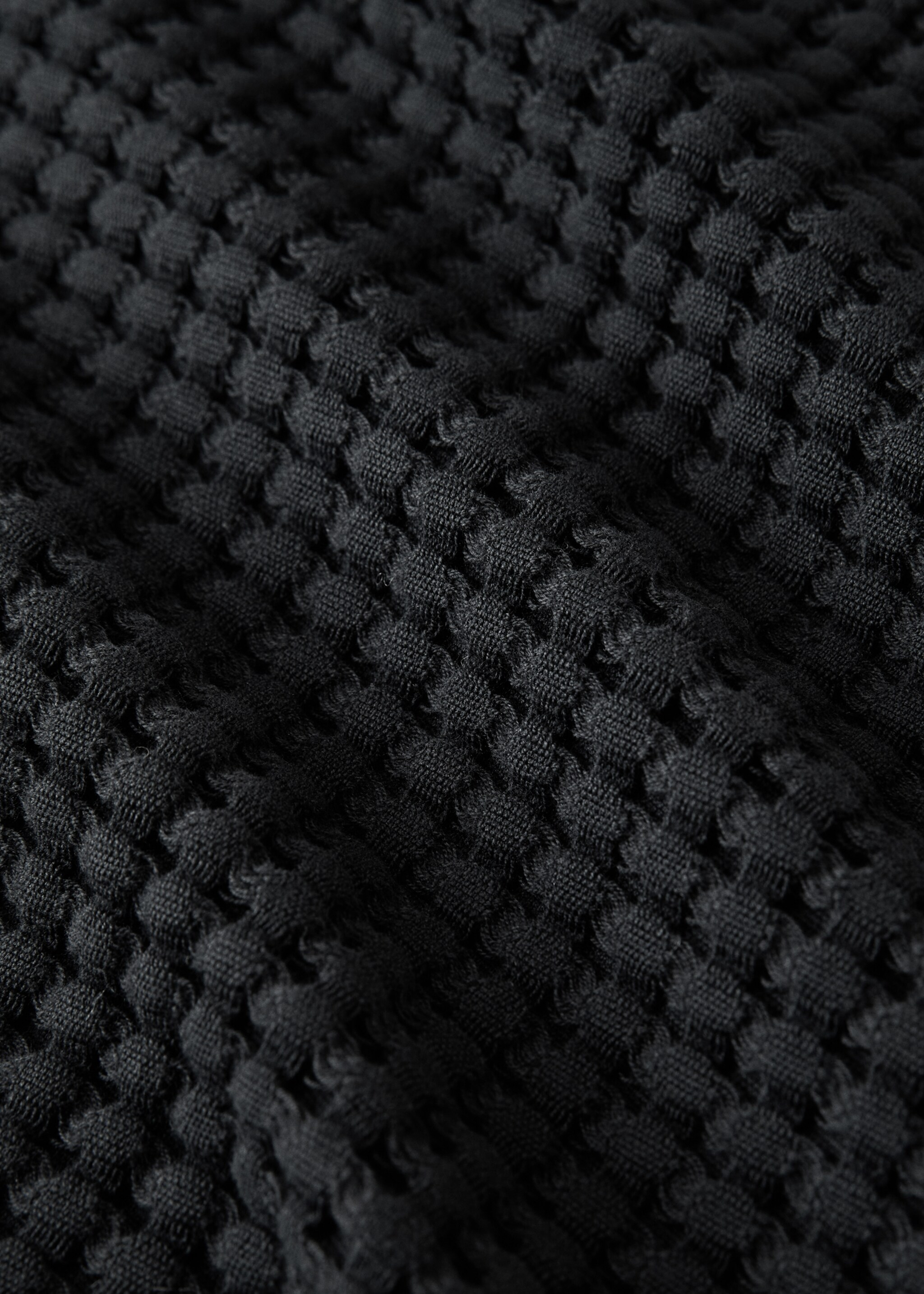 Tovallola bany cotó waffle - Detall de l'article 1, Negre. Ref: 17031587-00.