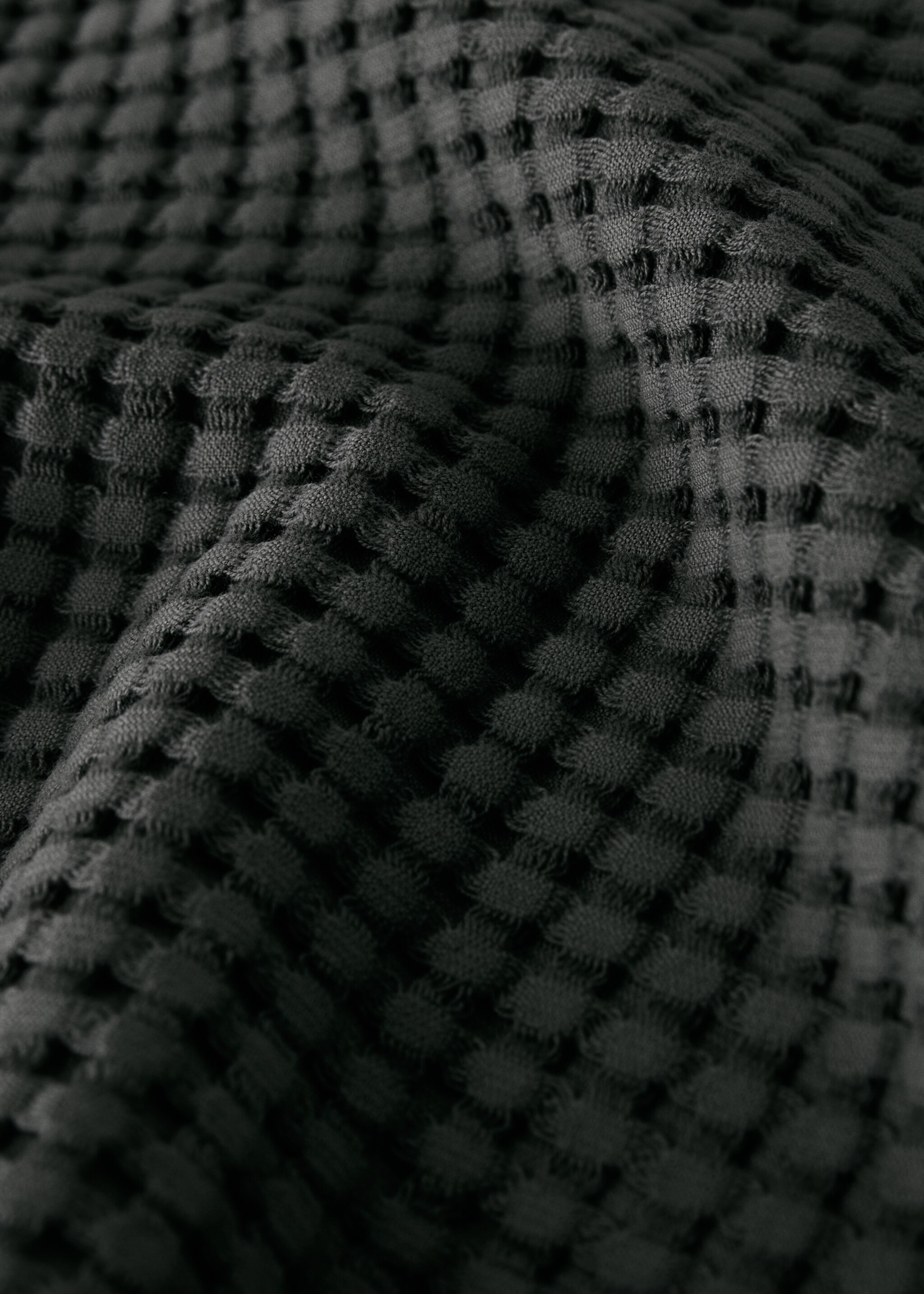 Serviette invité en coton gaufré - Détail de l'article 1, Gris anthracite. Ref: 17031589-00.