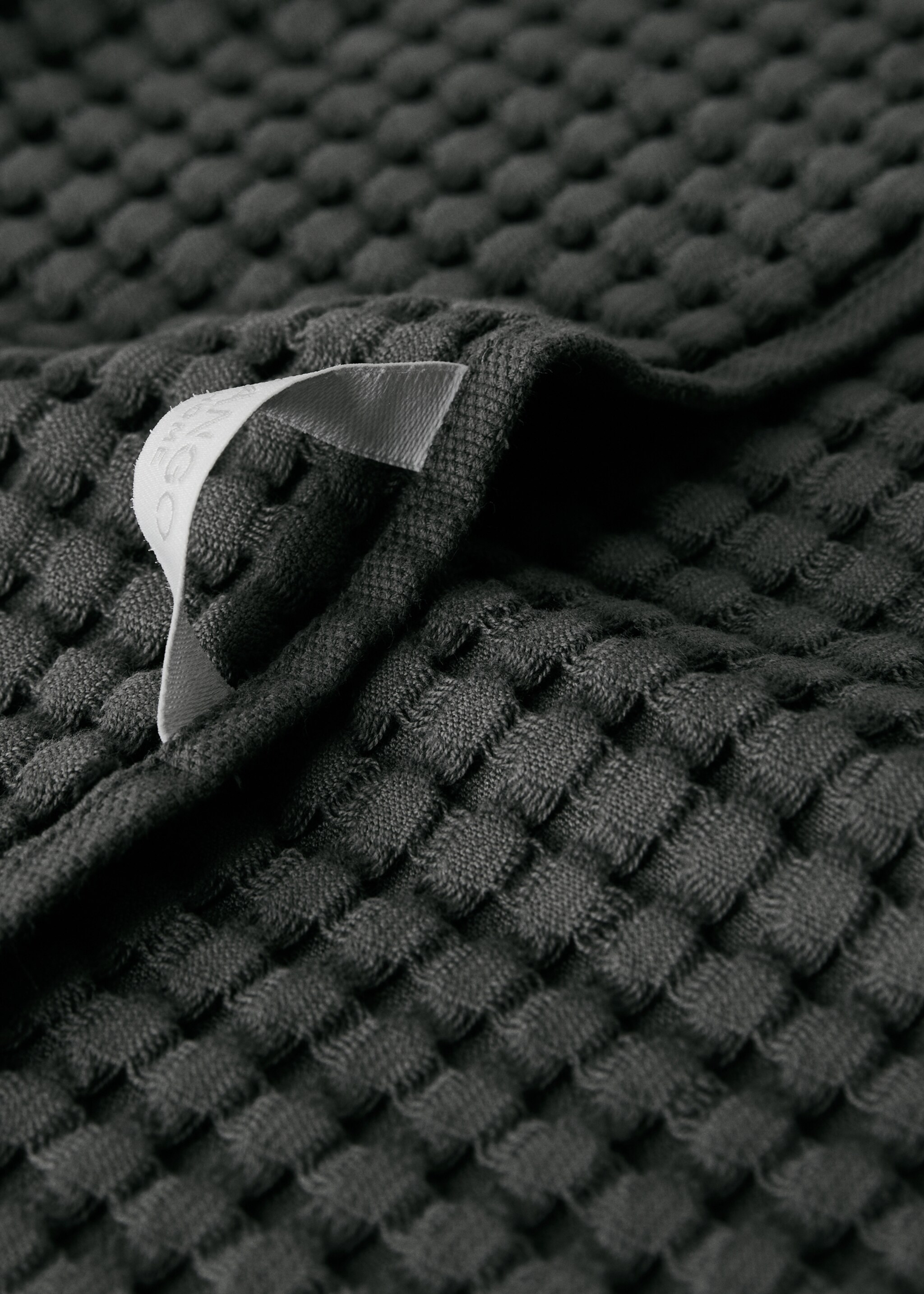 Serviette invité en coton gaufré - Détail de l'article 3, Gris anthracite. Ref: 17031589-00.