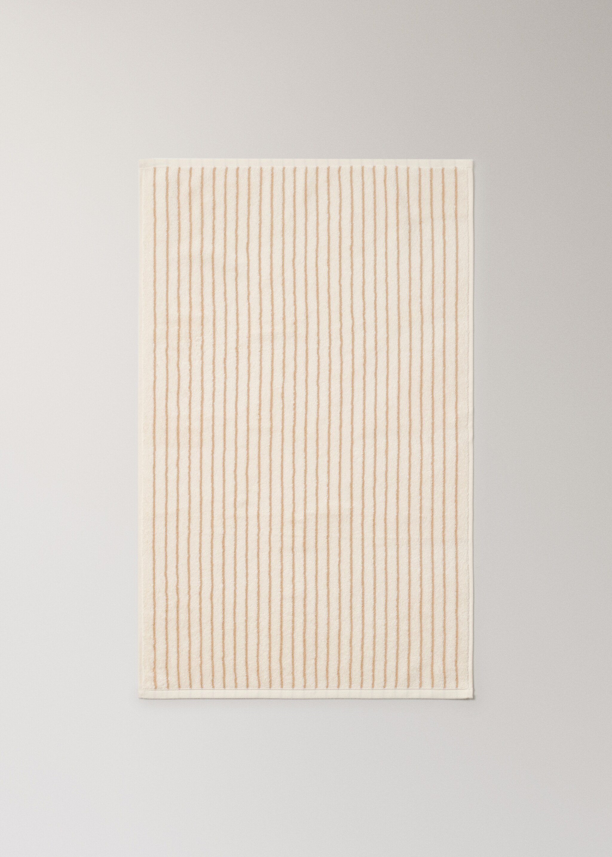 Two-tone striped cotton washcloth - Details of the article 4, Yellow. Ref: 17031591-00.