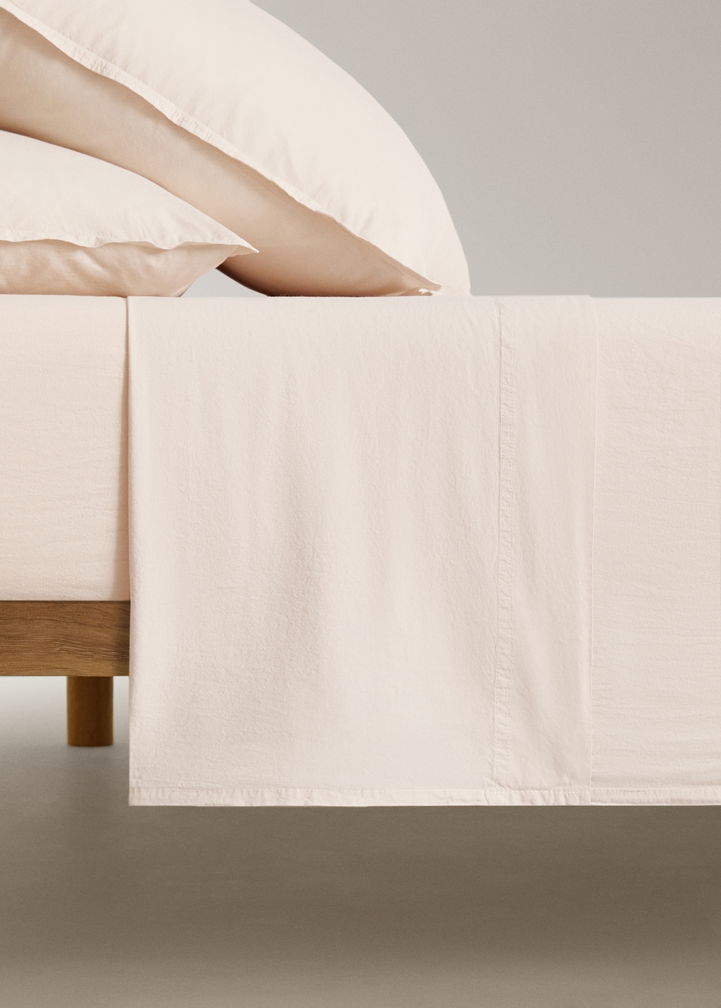 Children's washed cotton double-stitched top sheet for 90 cm bed