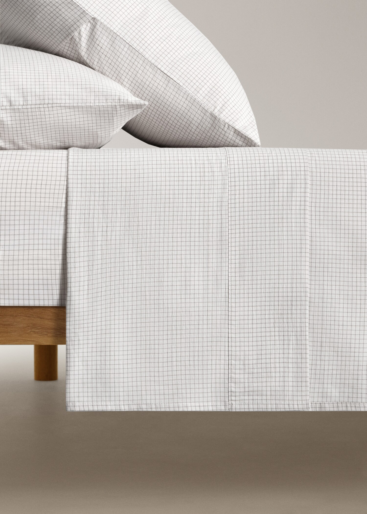 Drap plat enfant percale de coton mini carreaux - Article sans modèle
