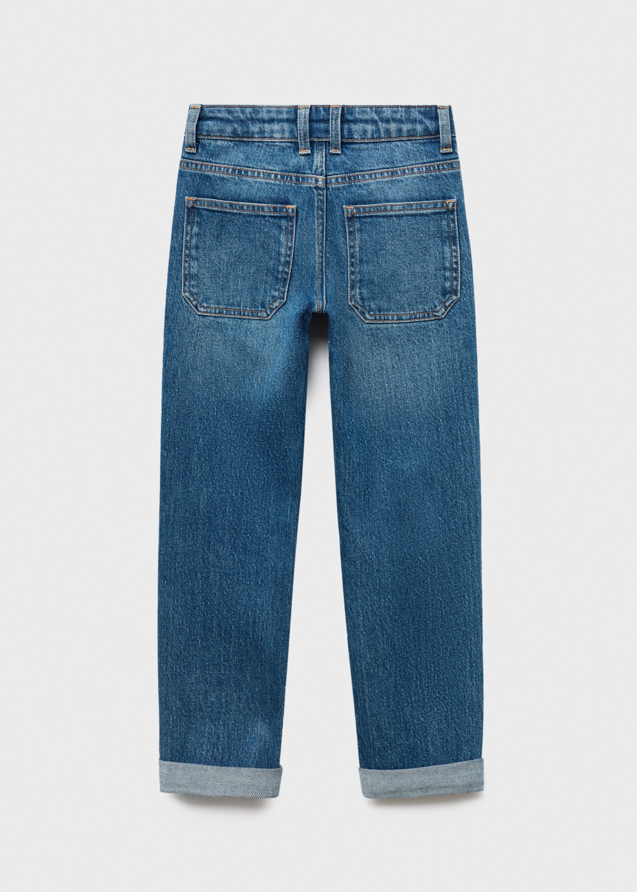 Turned-up straight jeans - Reverse of the article