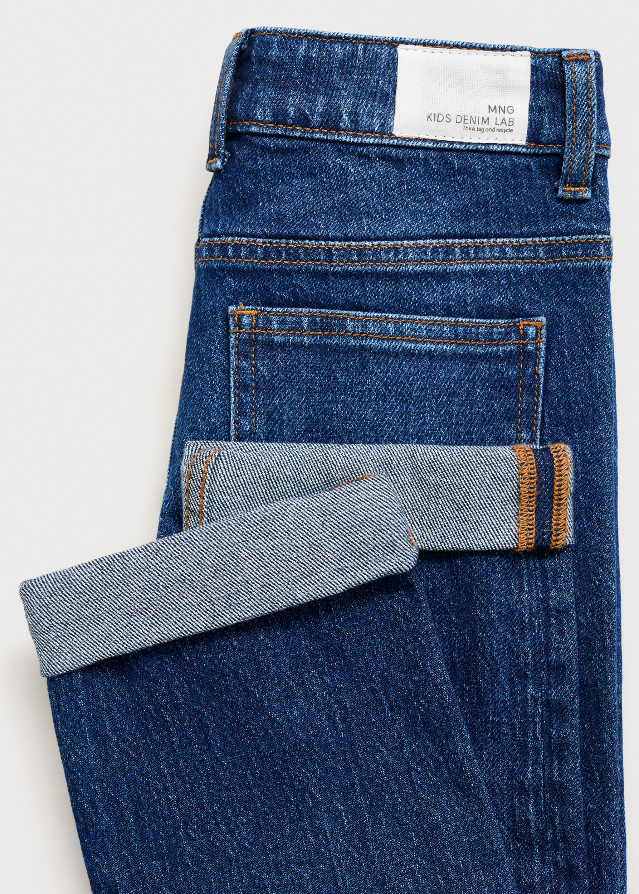 Jean droit à revers - Détail de l'article 0, Bleu foncé. Ref: 17032030-00.
