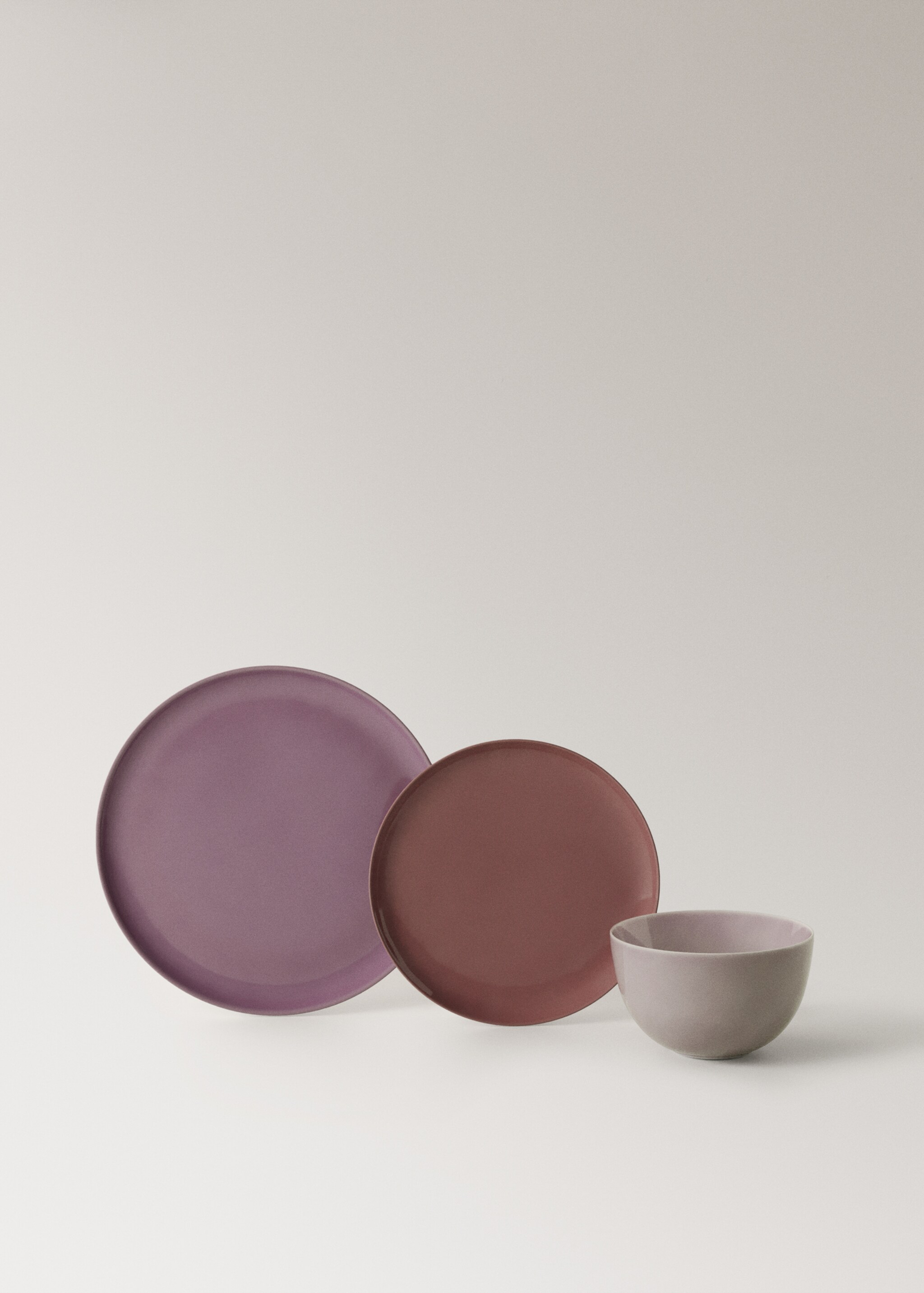 Plain stoneware bowl - Details of the article 5, Plum. Ref: 17032033-00.