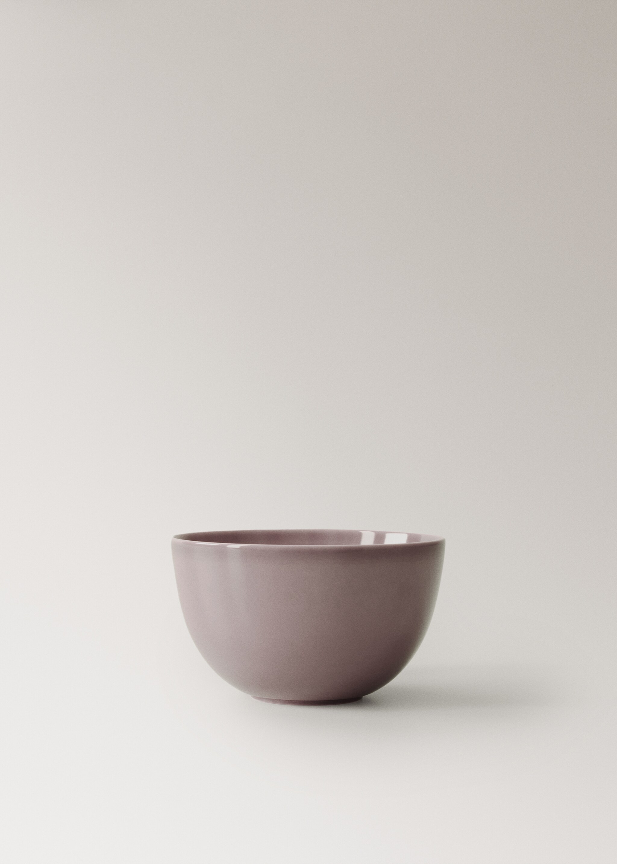 Stoneware bowl with hand-painted design - Article without model, Plum. Ref: 17032034-00.