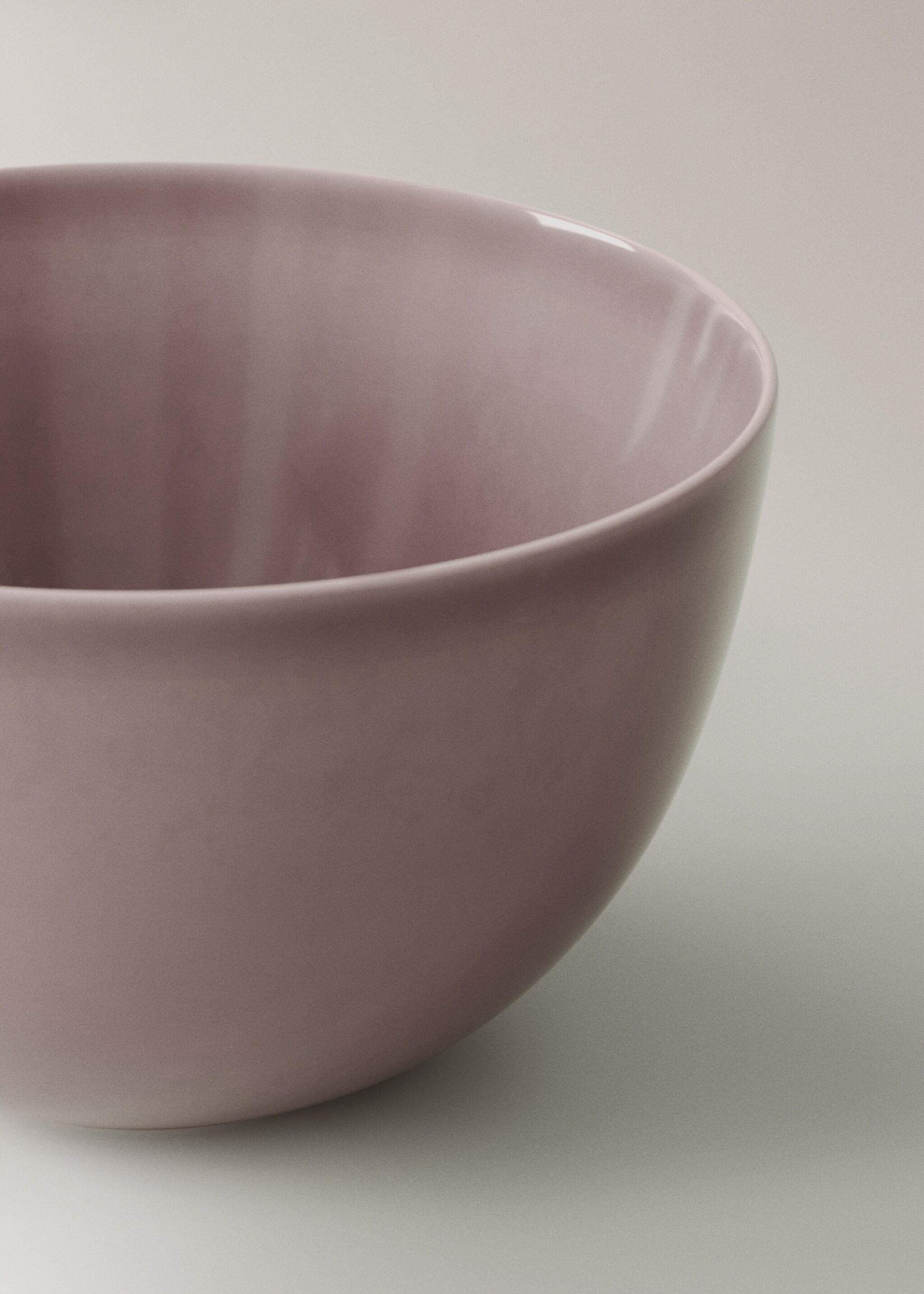 Stoneware bowl with hand-painted design - Details of the article 2, Plum. Ref: 17032034-00.