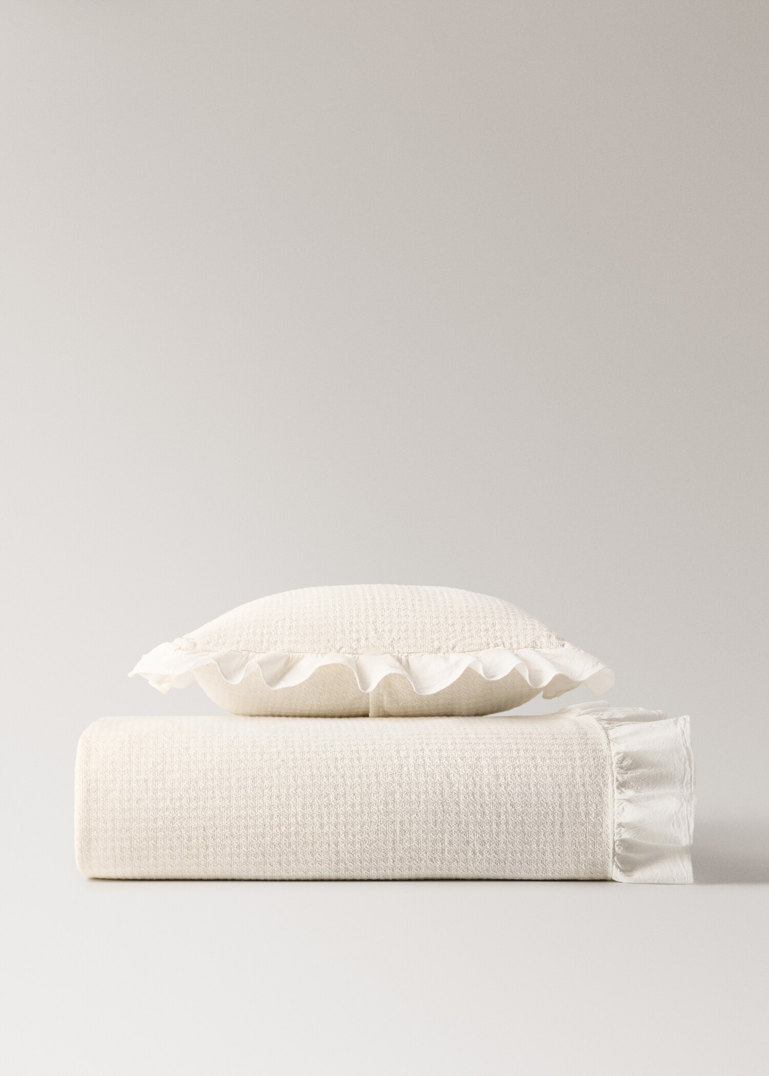 Children's bedspread cotton jacquard flounce Single bed - Details of the article 4