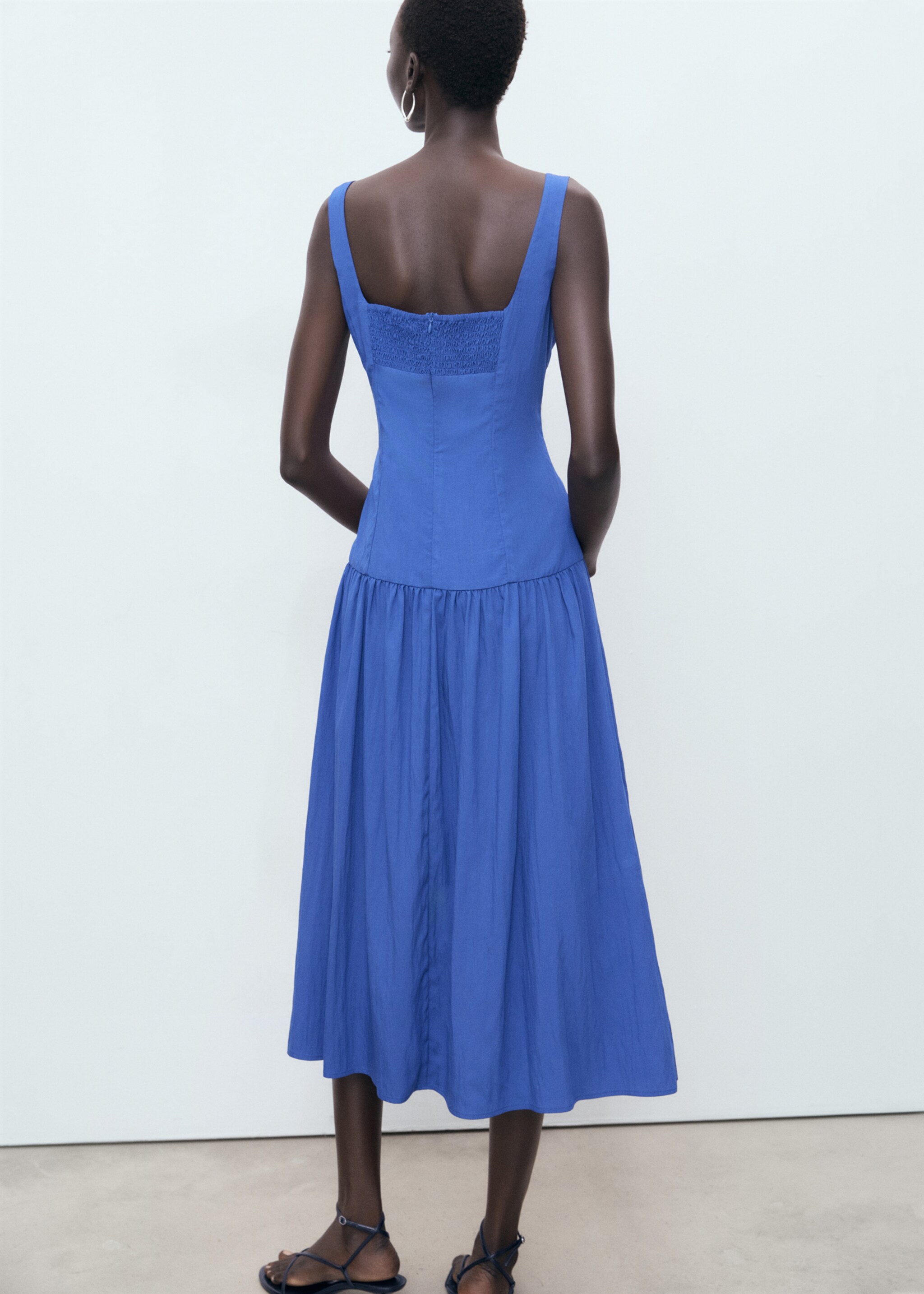 Vestido algodón evasé - Reverso del artículo
