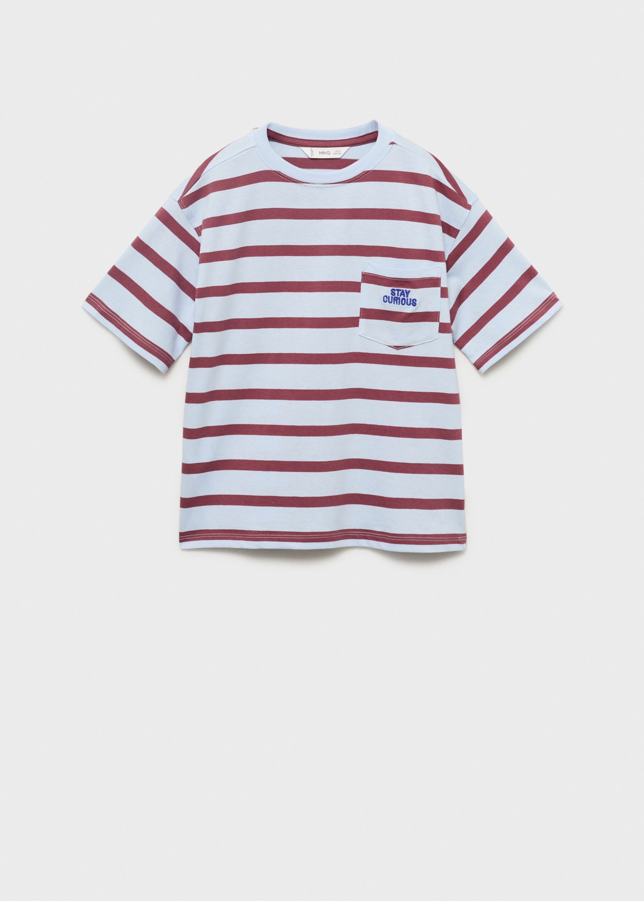 Striped t-shirt with embroidered detail - Article without model