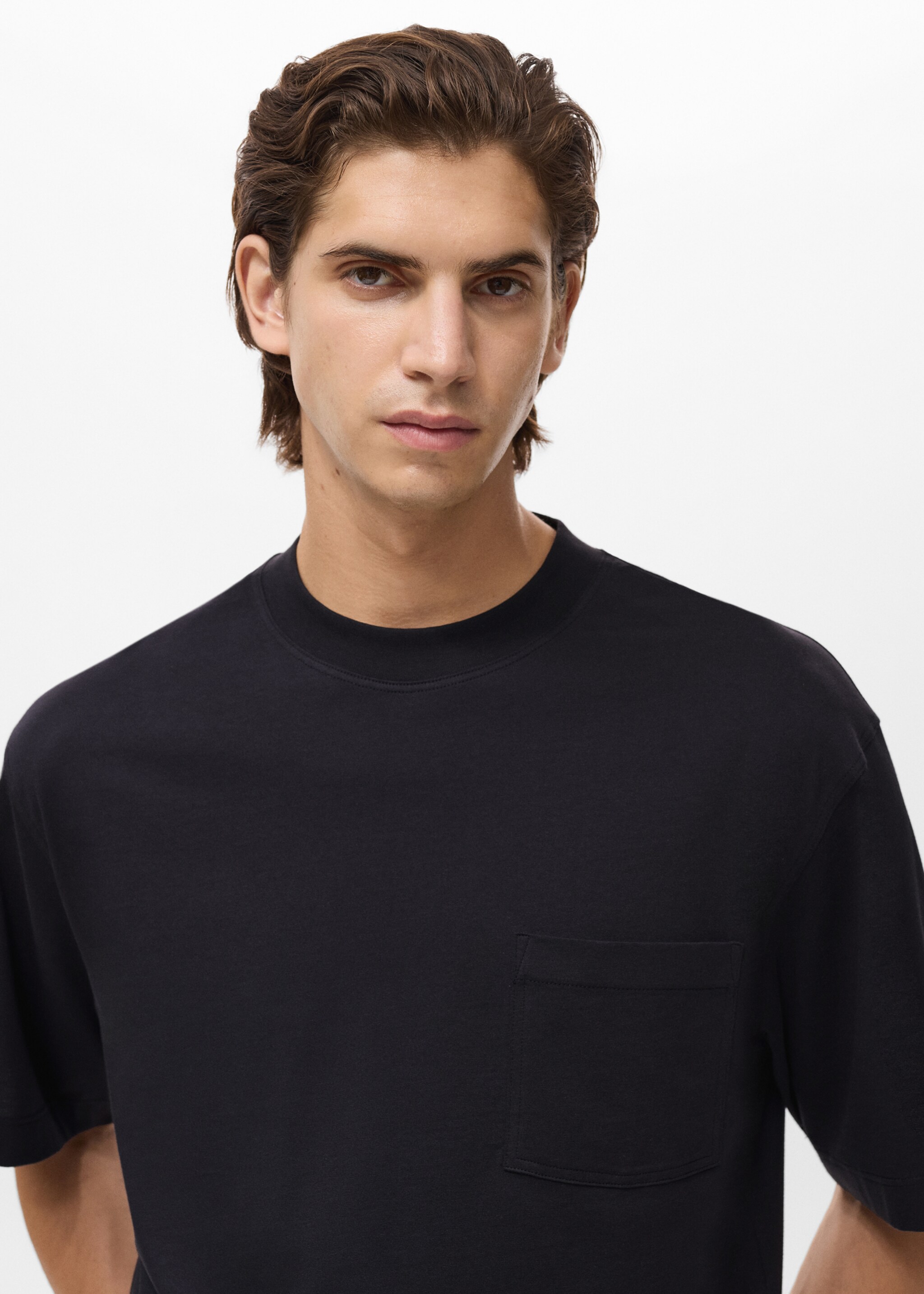 T-shirt 100% cotton boxy fit pocket - Details of the article 1