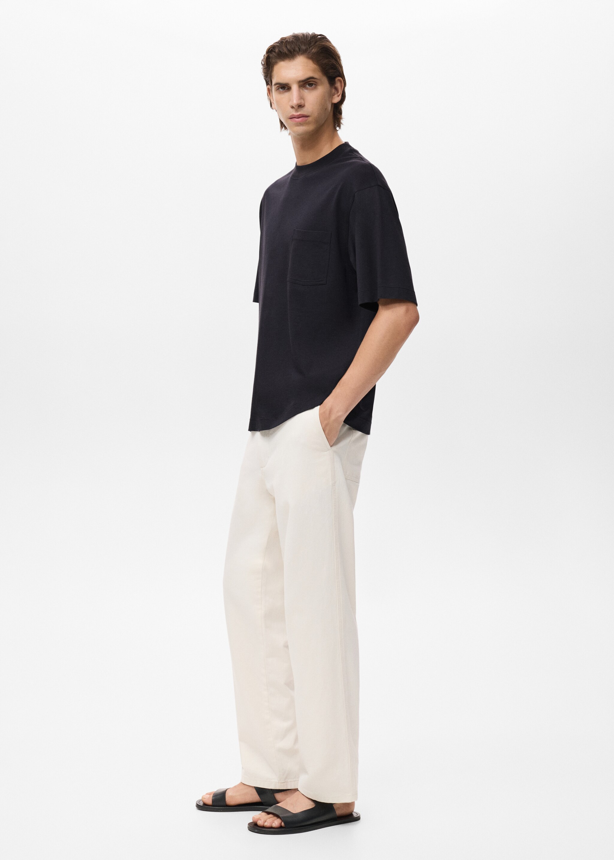 T-shirt 100% cotton boxy fit pocket - Details of the article 2