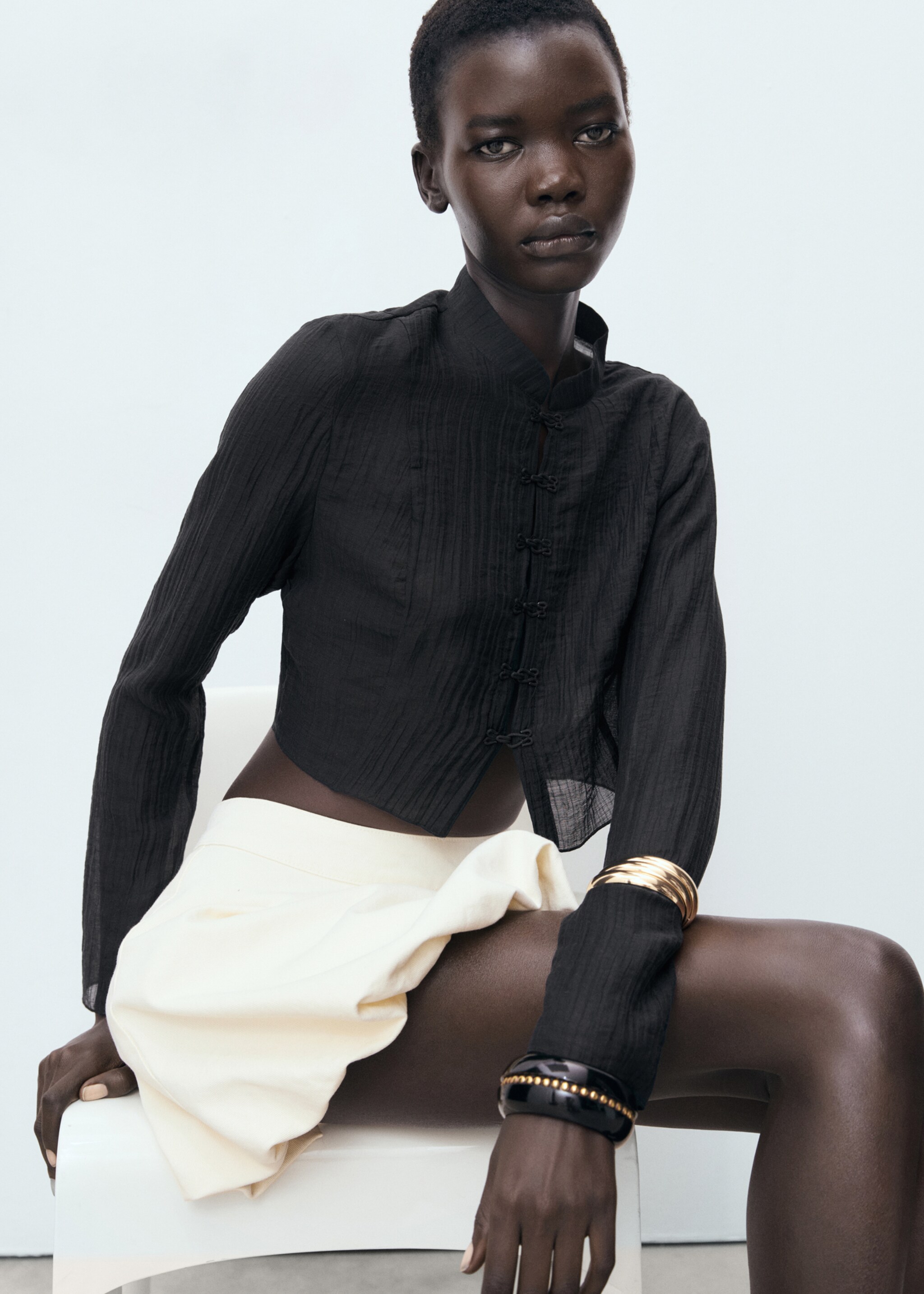 Blouse en lyocell avec alamares - Détail de l'article 2
