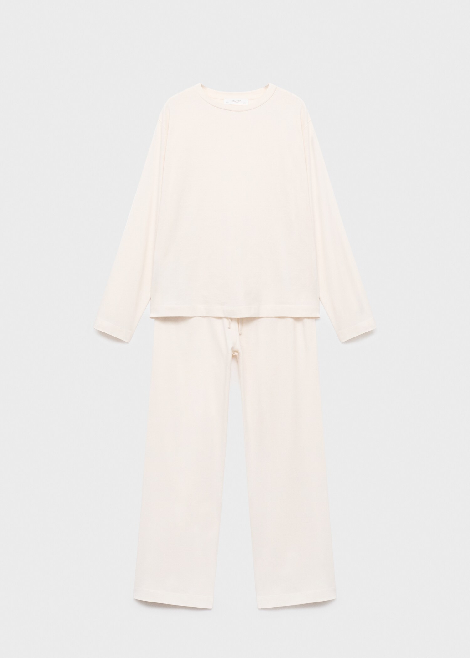 Two-piece plain cotton pajamas - Article without model