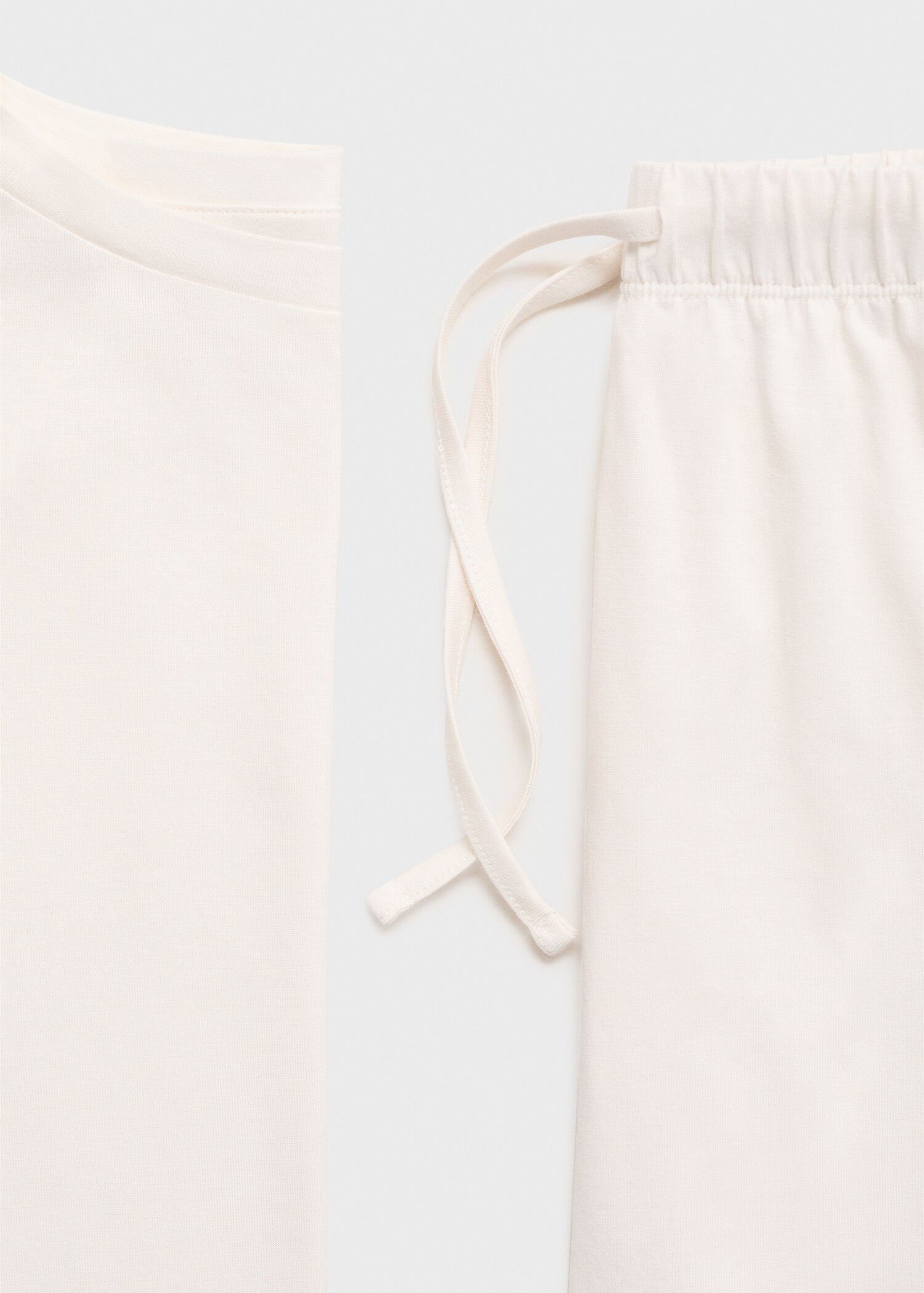 Two-piece plain cotton pajamas - Details of the article 8