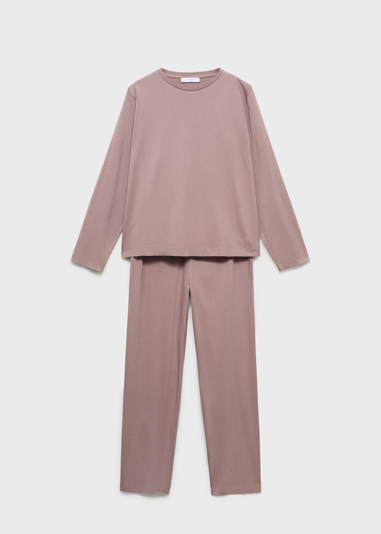 Two-piece plain cotton pajamas - Article without model